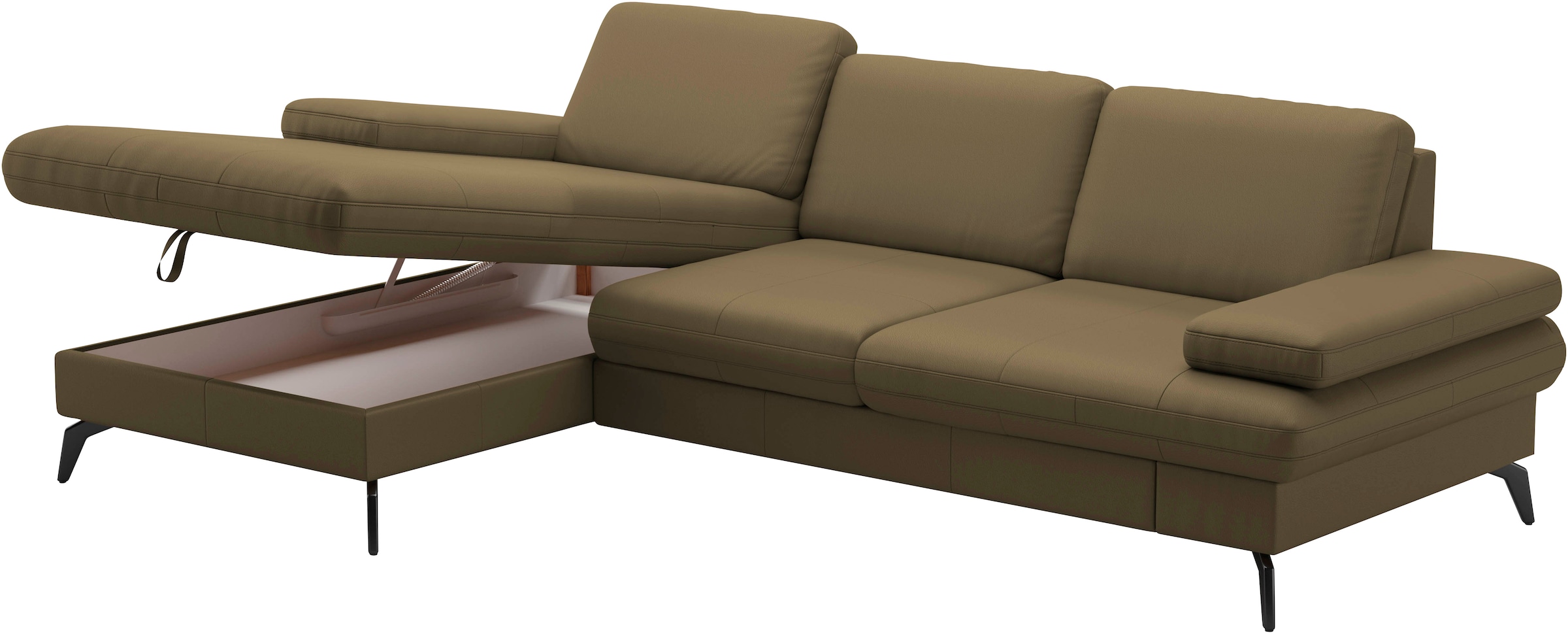 sit&more Ecksofa »Morris L-Form, inkl. Sitztiefenverstellung«, wahlweise mit Armteilverstellung, Bettfunktion & Bettkasten