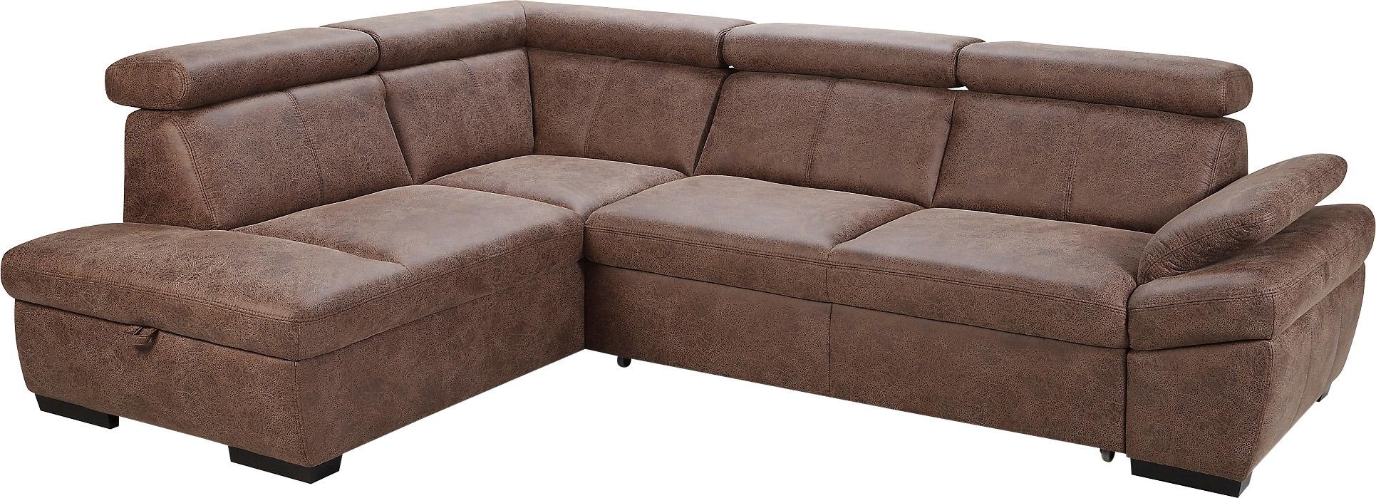 exxpo - sofa fashion Ecksofa »Salerno, klassisch modernes Funktionssofa, hoher Sitzkomfort, L-Form«, inkl. Kopf- und Armteilverstellung, wahlweise mit Bettfunktion
