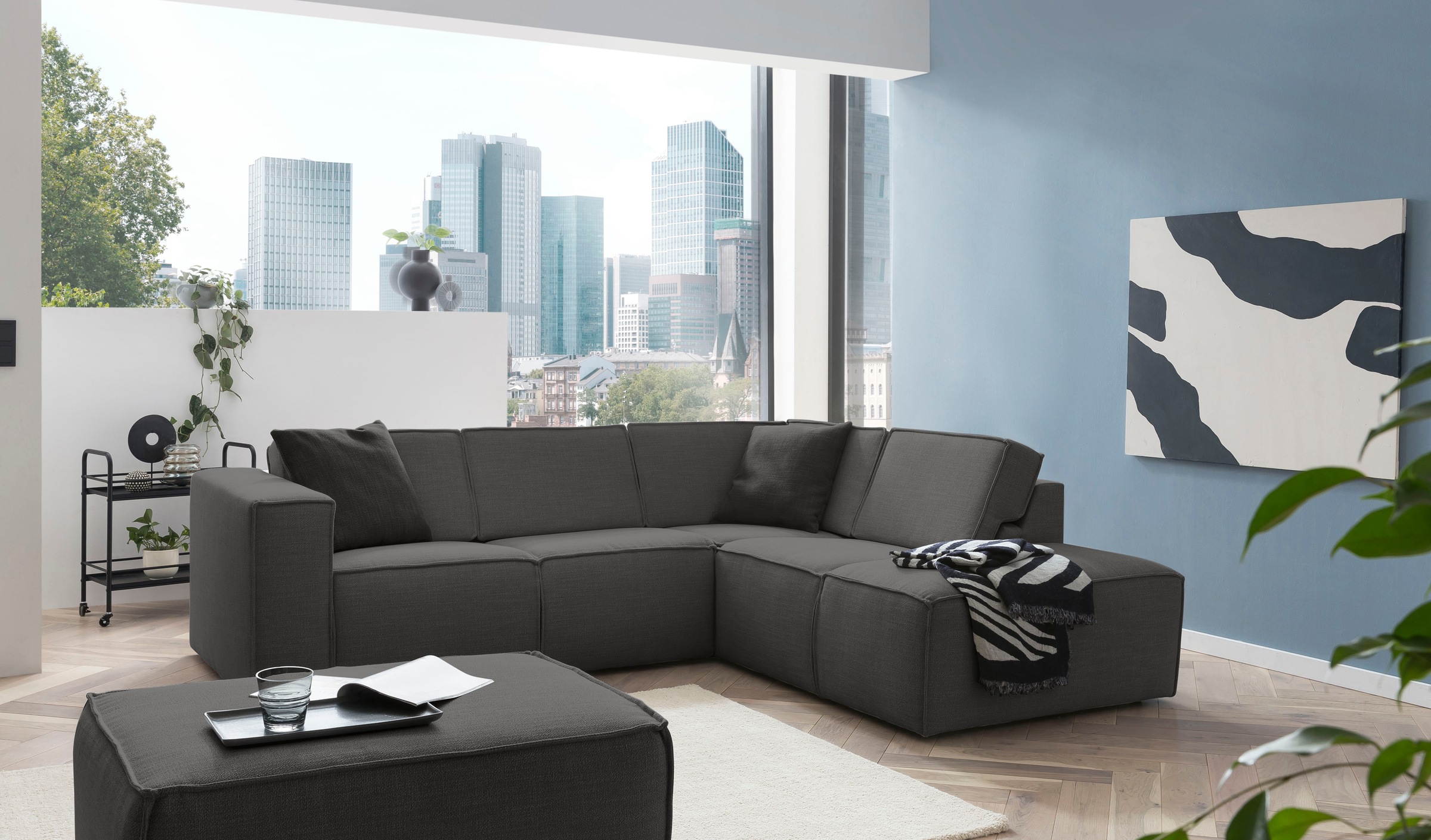 TRENDMANUFAKTUR Ecksofa »Dice, aktuelles Design, L-Form, mit komfortabler«, günstig online kaufen