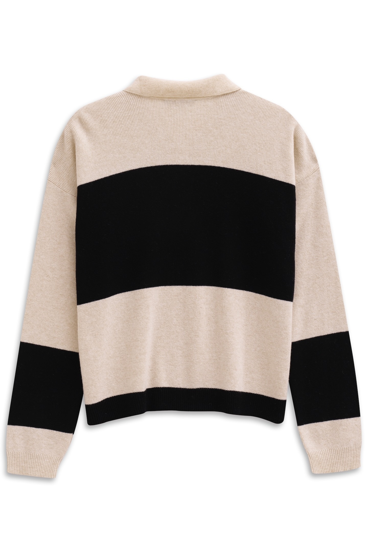 bugatti Polokragenpullover »gestreift« aus einem Kaschmir-Mix mit Knopfleiste