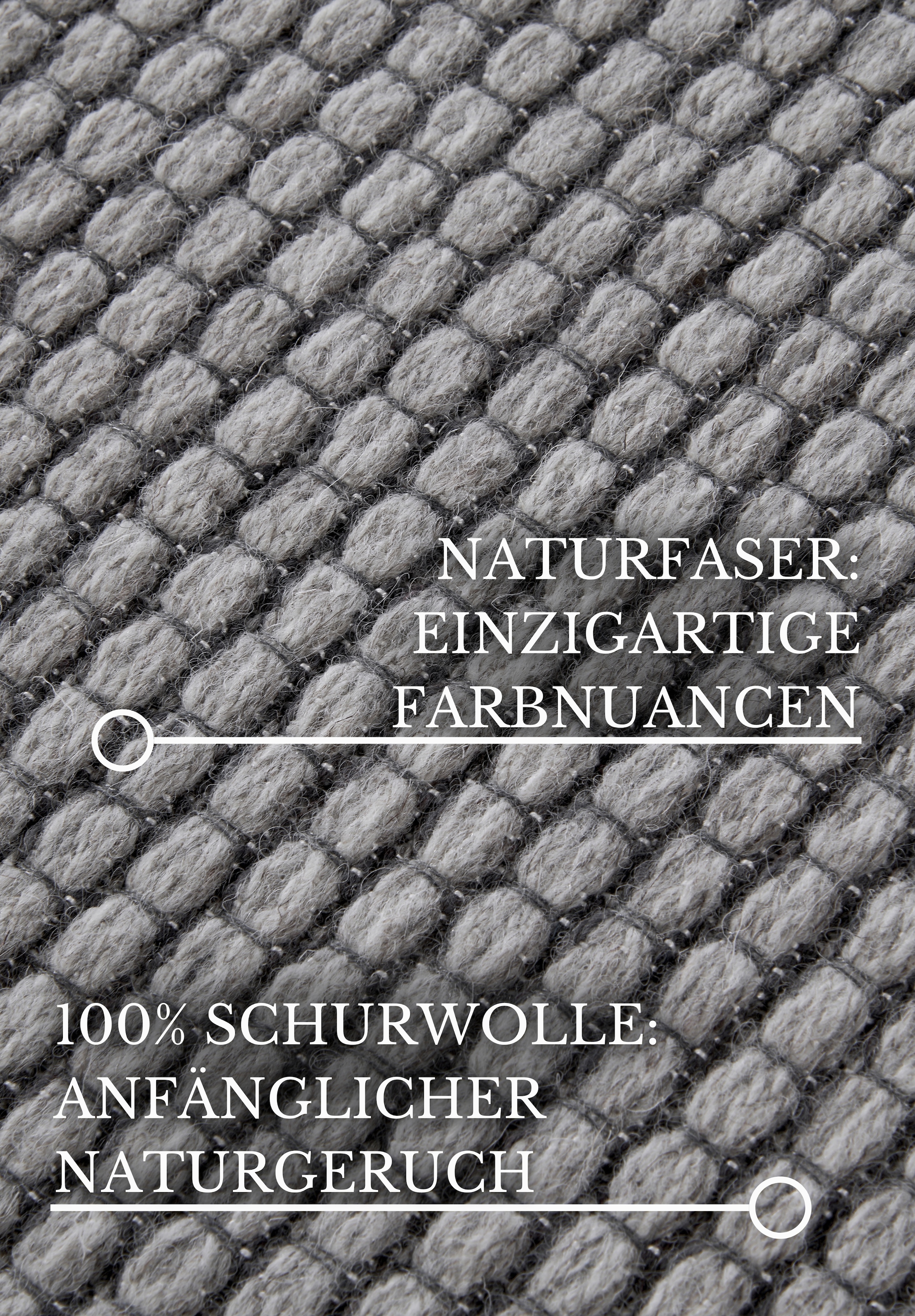Villeroy & Boch Wollteppich »Charles«, rechteckig, 5 mm Höhe, Schurwolle, Wolle, Natur, Wohnzimmer, Schlafzimmer, Boho, Skandi