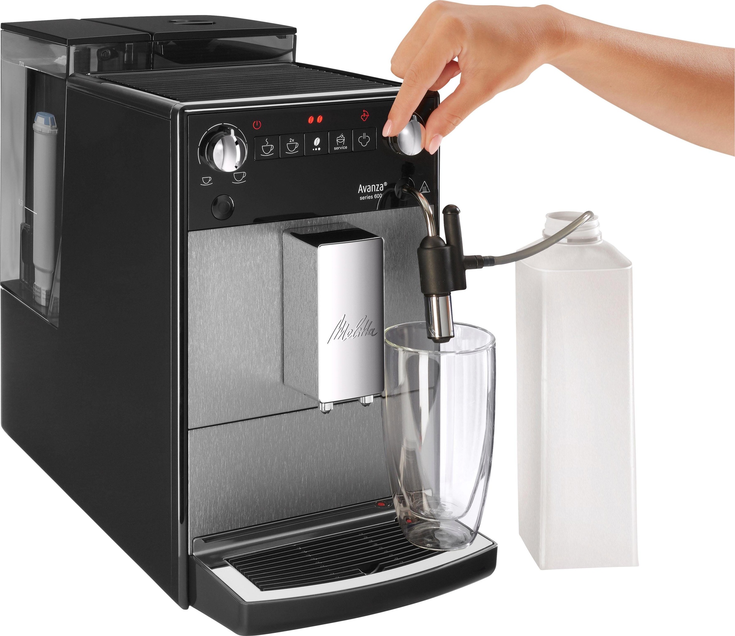 5. Bild von Melitta Kaffeevollautomat »Avanza® F270-100 Mystic Titan«, Kompakt, aber XL Wassertank & XL Bohnenbehälter, Milchschaum-System