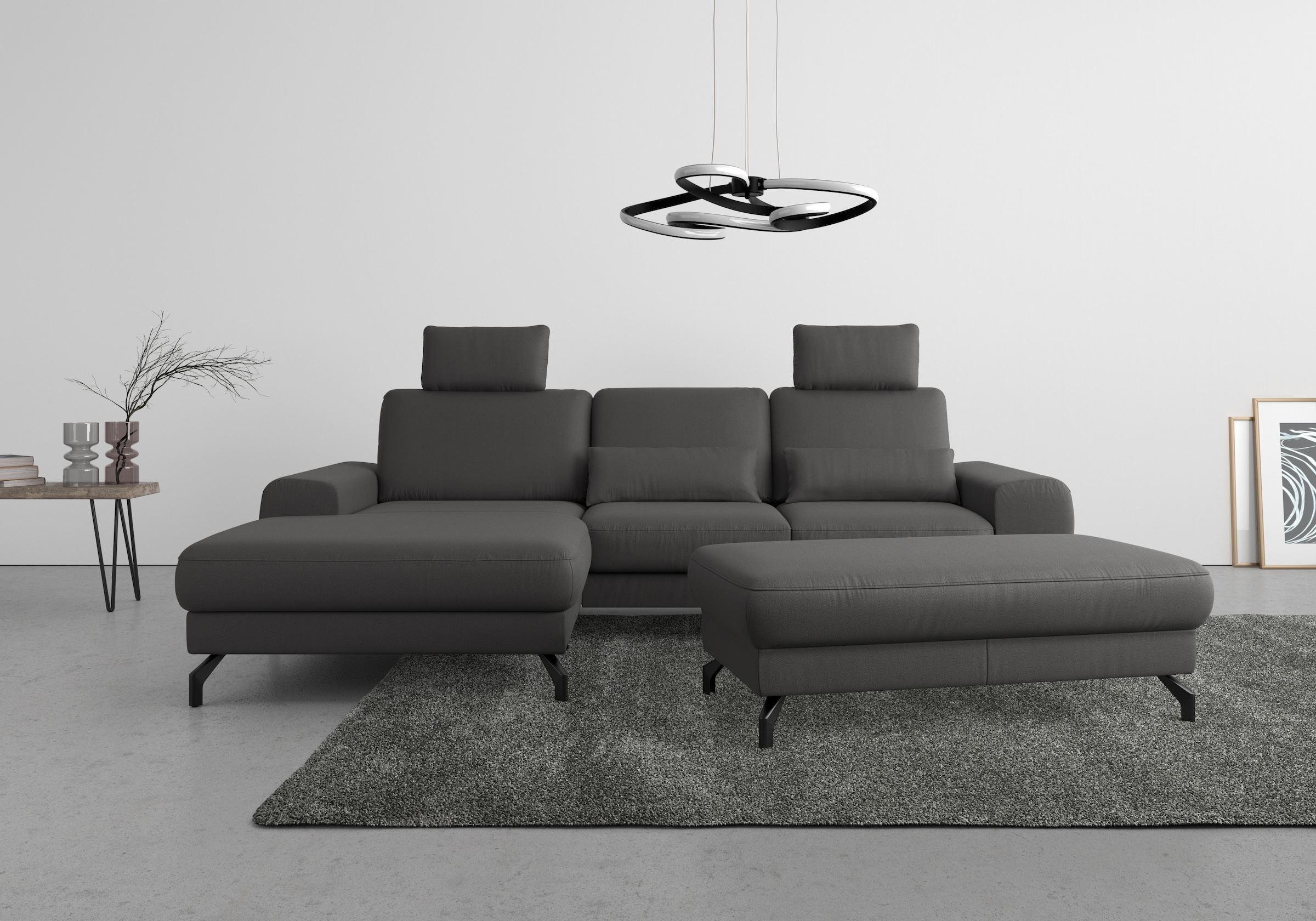 sit&more Ecksofa »Cinturo L-Form«, inklusive Sitztiefenverstellung und Federkern, Sitzhöhe 45 cm