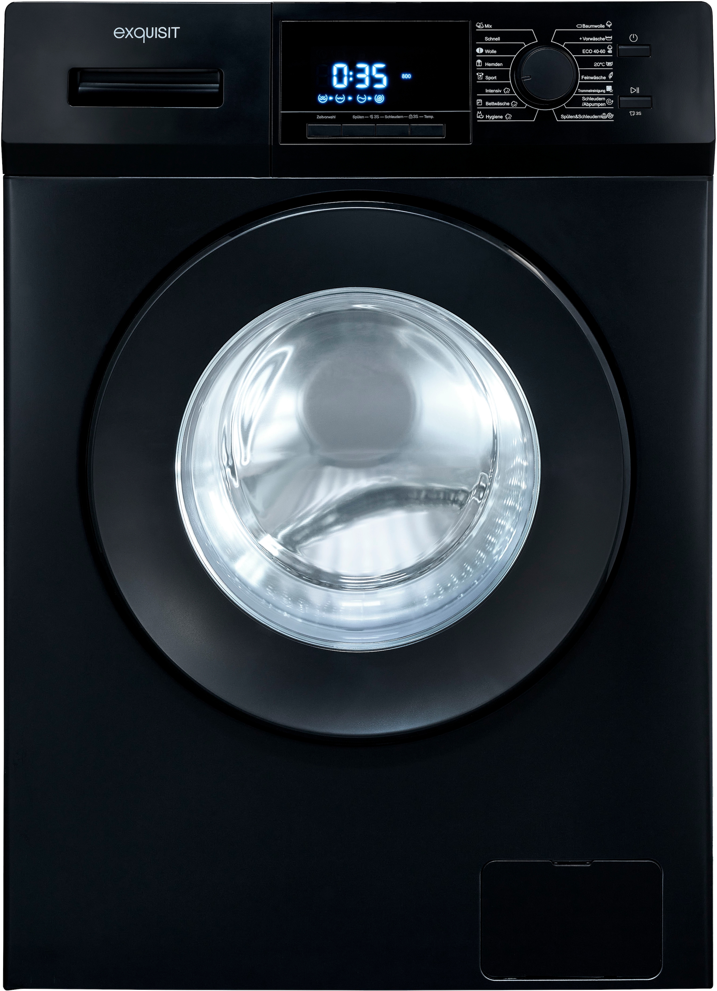 exquisit Waschmaschine »WA9214-340A anthrazit«, 9 kg, 1400 U/min, Aquastop-Schlauch