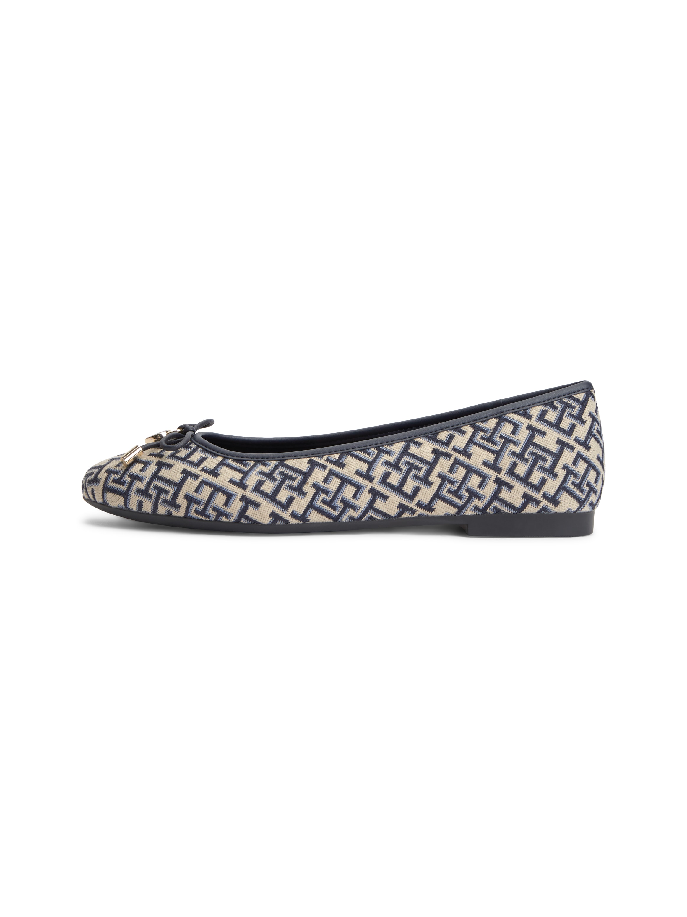 Tommy Hilfiger Ballerina »TH CHARM JACQUARD BALLERINA«  Businessschuh, Schlupfschuh mit süßer Zierschleife