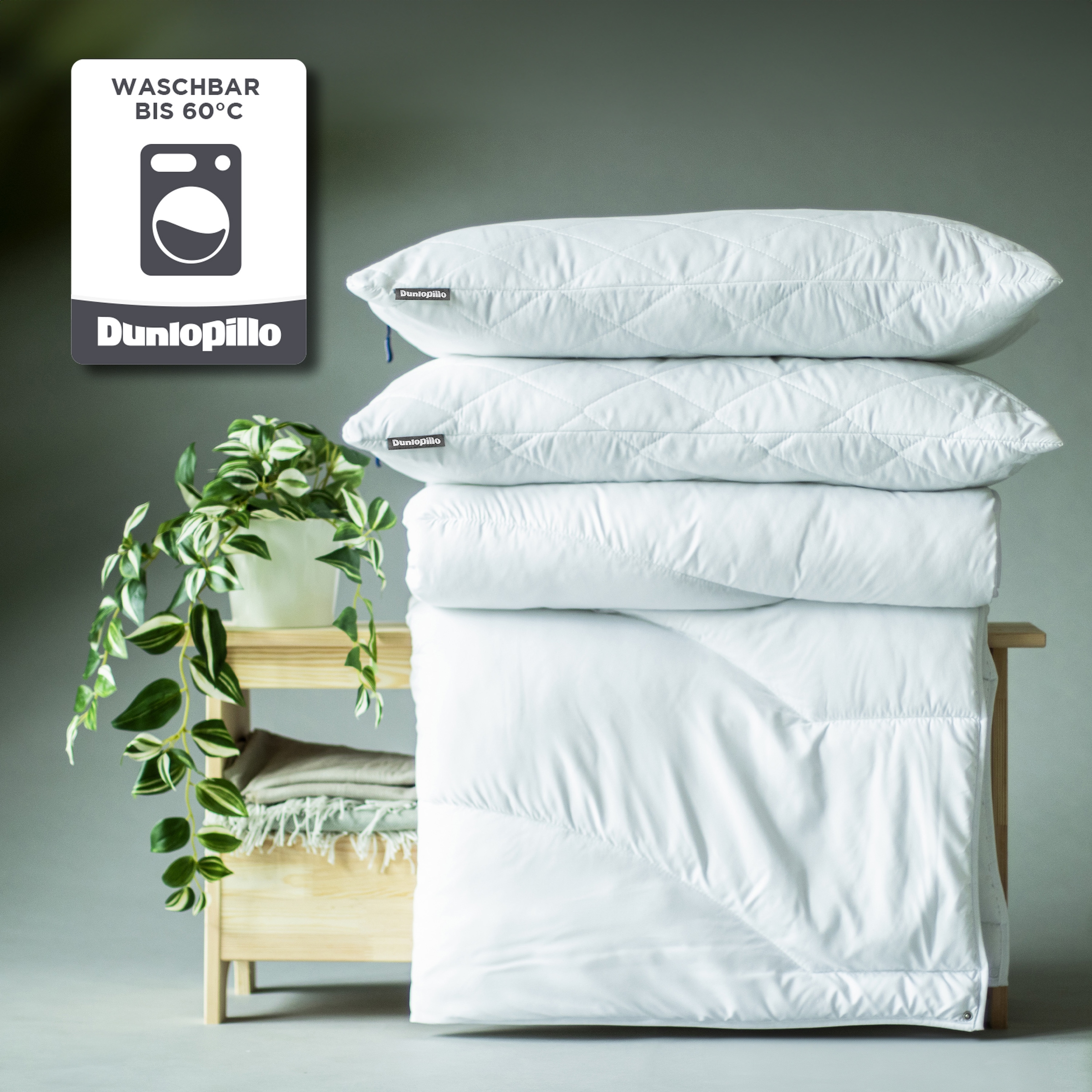 Dunlopillo Microfaserkissen »Home, "NEUHEIT" Kissen  Allergikerfreundlich, weich & atmungsaktiv« Füllung: Polyester Bezug: Polyester 1 Stk. tlg. Kopfkissen 40x80 cm, 80x80cm, ergonomisch, strapazierfähig, hochwertig