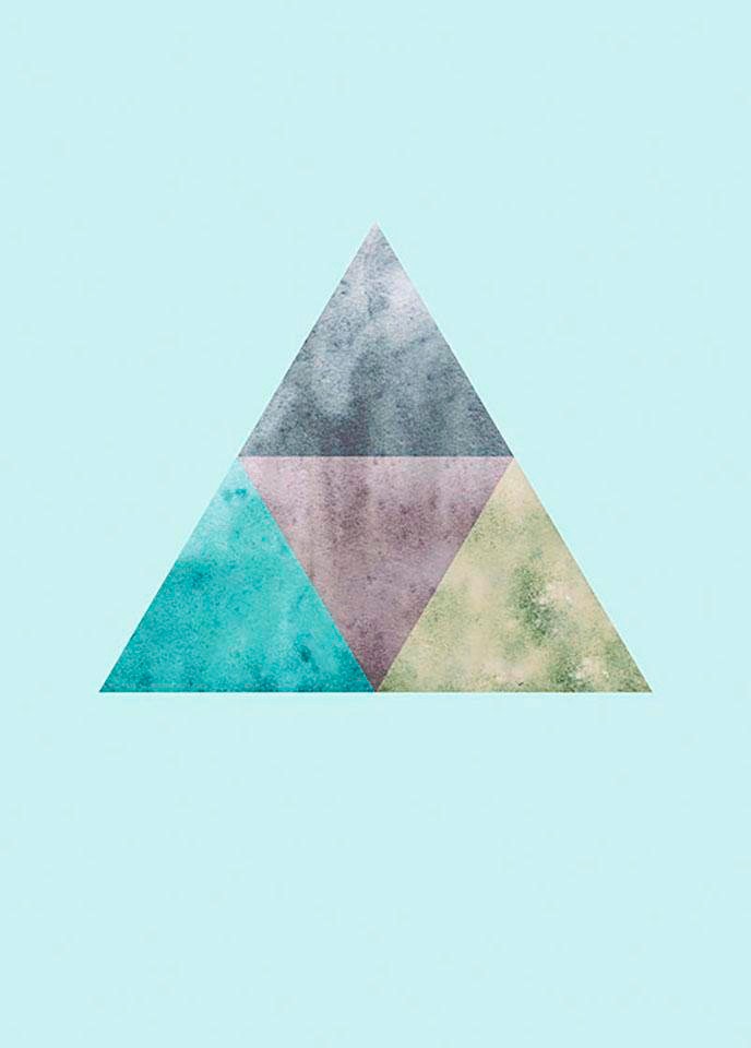 Komar Bild »Triangles Top Blue«, Formen-Kunst, (1 St.), Wandbild zur Dekoration - ohne Rahmen