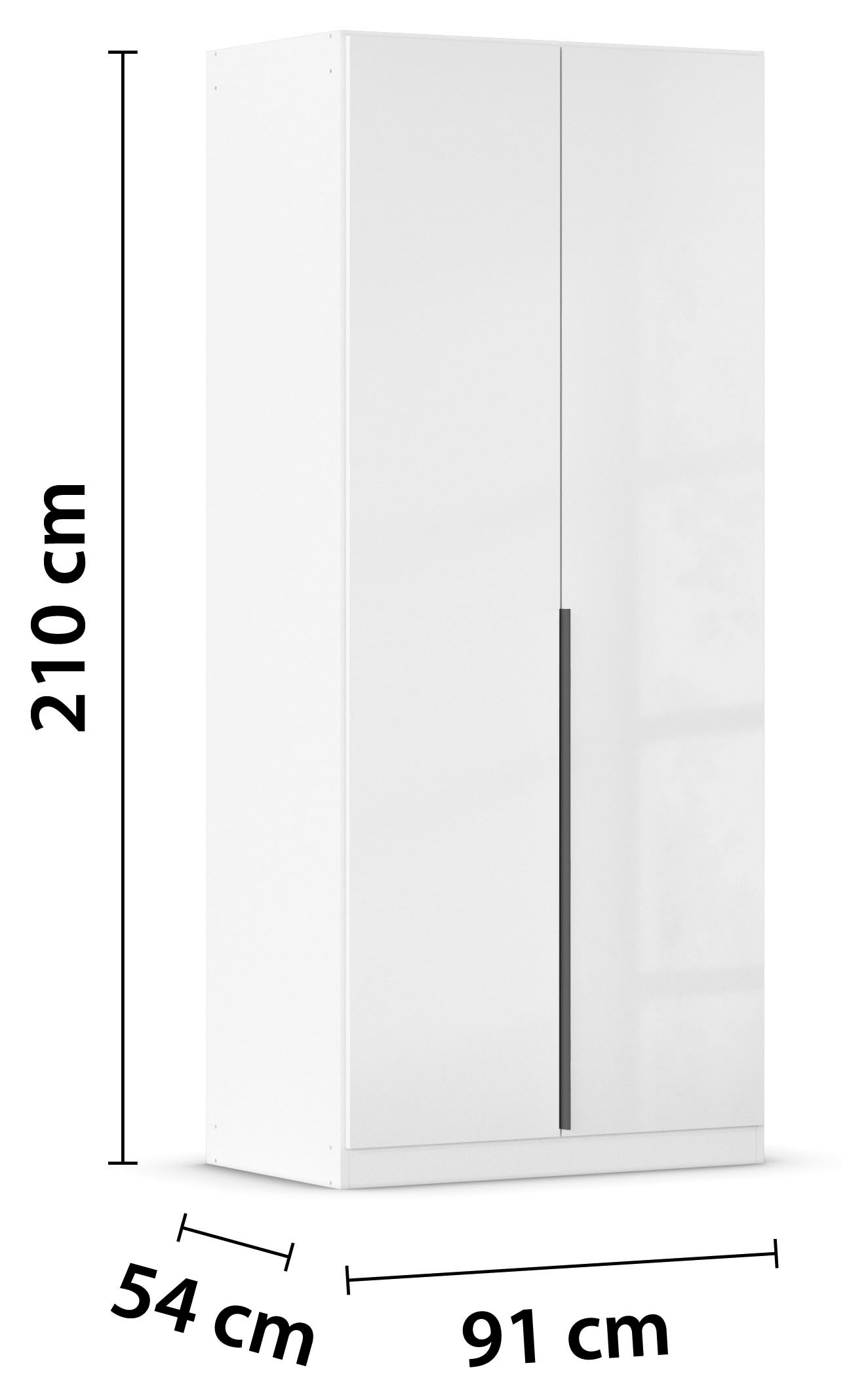 rauch Drehtürenschrank »Kleiderschrank Schrank Garderobe AGORDO TOPSELLER Schlafzimmer«, (in zwei Griff-Farben, Breiten 91-360 cm, Dekor- oder Hochglanzfront), durchdachte Innenausstattung, in 7 Breiten und 2 Höhen MADE IN GERMANY