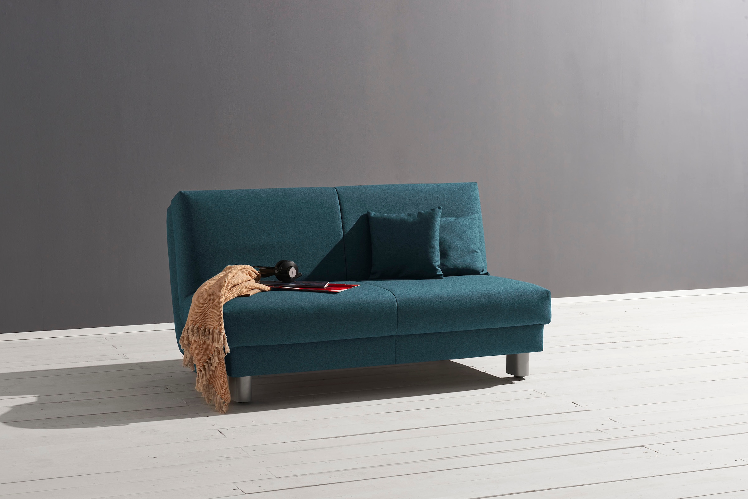 ell + ell Schlafsofa »Enny«, Liegefläche Breite 155 cm, Liegehöhe 45 cm, Füße alufarben