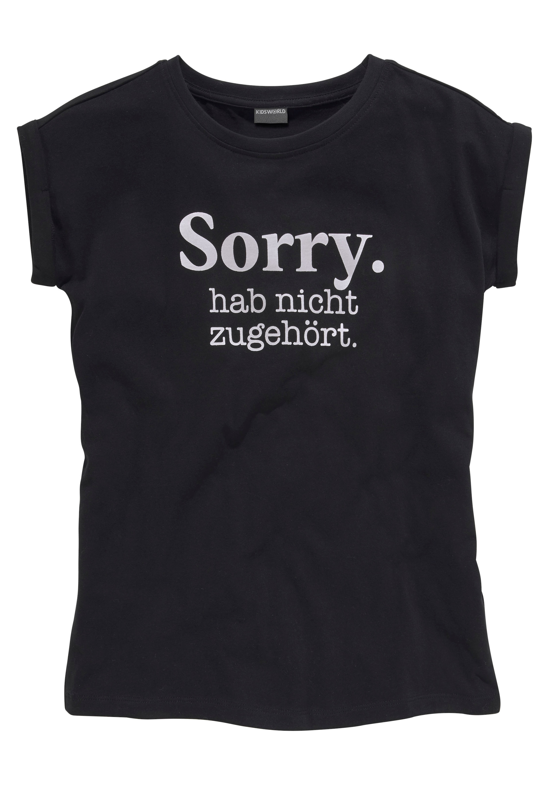 KIDSWORLD T-Shirt »Sorry. hab nicht zugehört.«, in weiter legerer Form