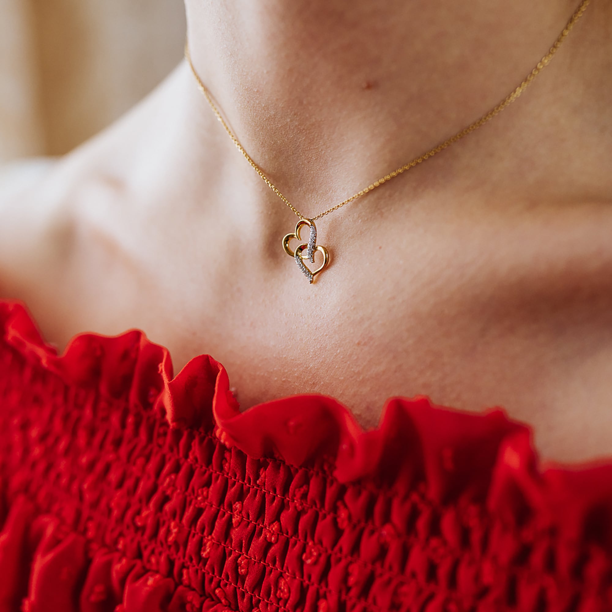 Julie Julsen Kette mit Anhänger »925/- Sterling Silber rhodiniert/vergoldet Herz 13 Zirkonia«