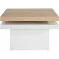 PRO Line Couchtisch, aus Holz, mit Funktion, 2 Tischplatten, 1 Tischplatte drehbar, quadratisch