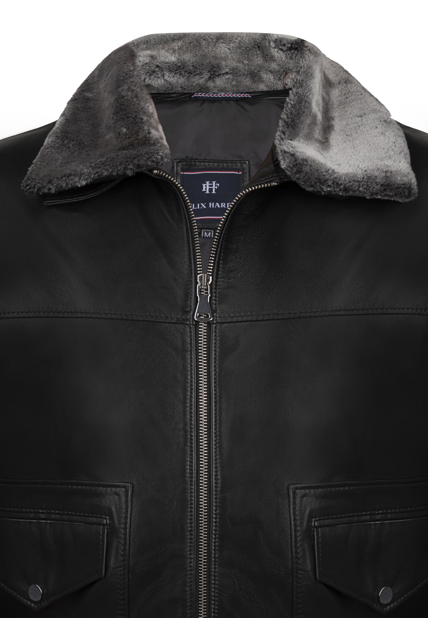 Felix Hardy Lederjacke »Lederjacke mit Kunstpelzkragen«