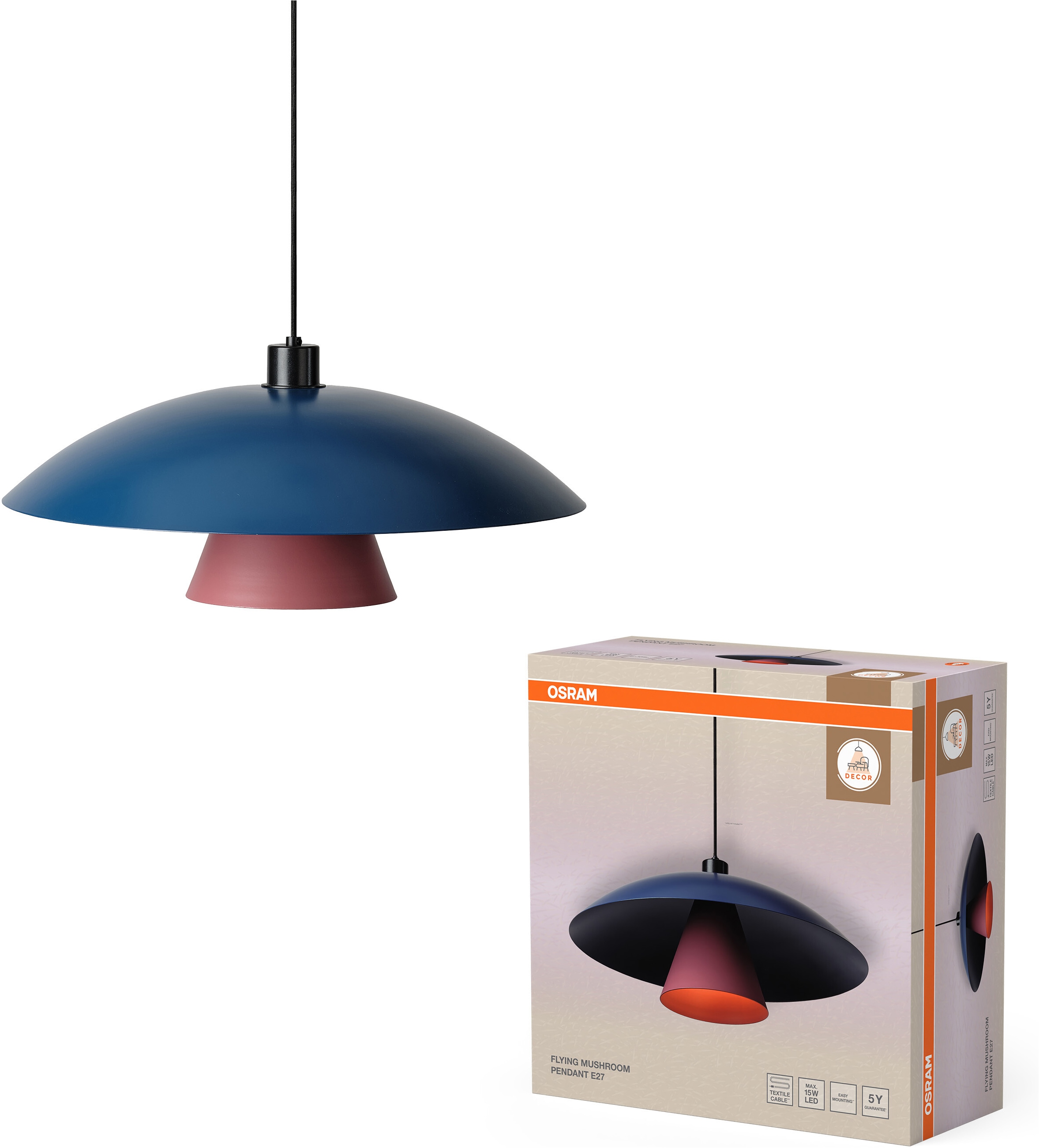 Osram Pendelleuchte »Decor Flying Mushroom Pendant« E27 1 Stk. Fassung E27, Stahl