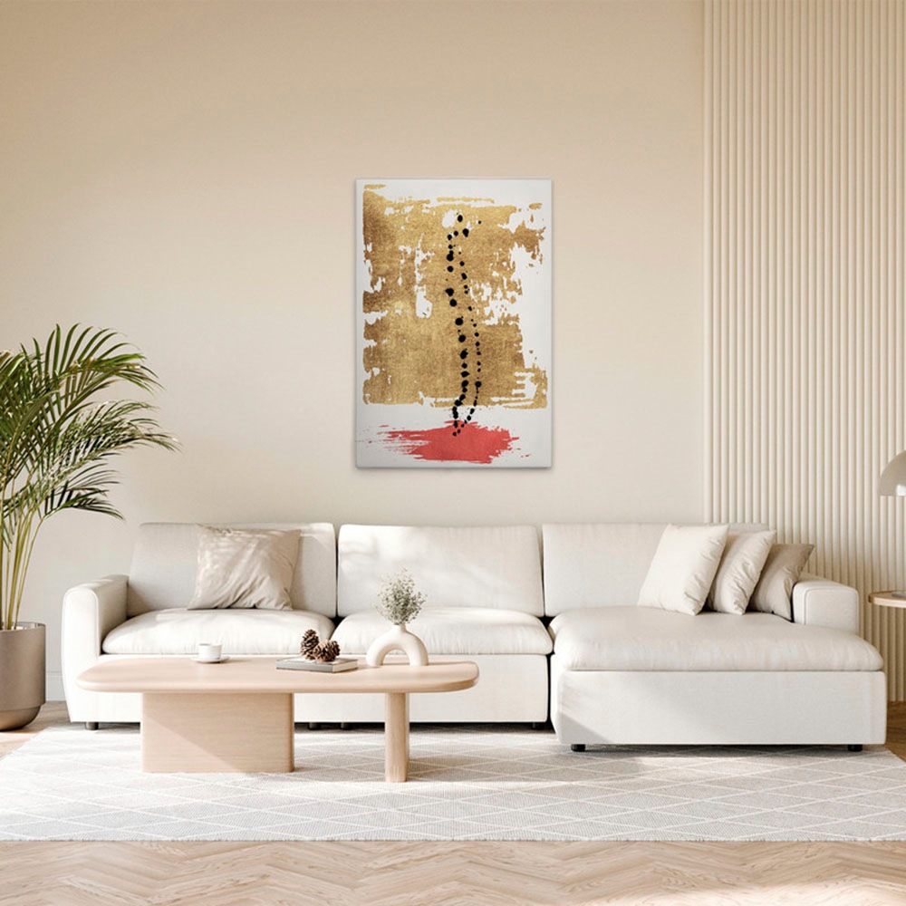 A.S. Création Leinwandbild »Drip Drop - Wandbild Gold Creme Schwarz Keilrah günstig online kaufen