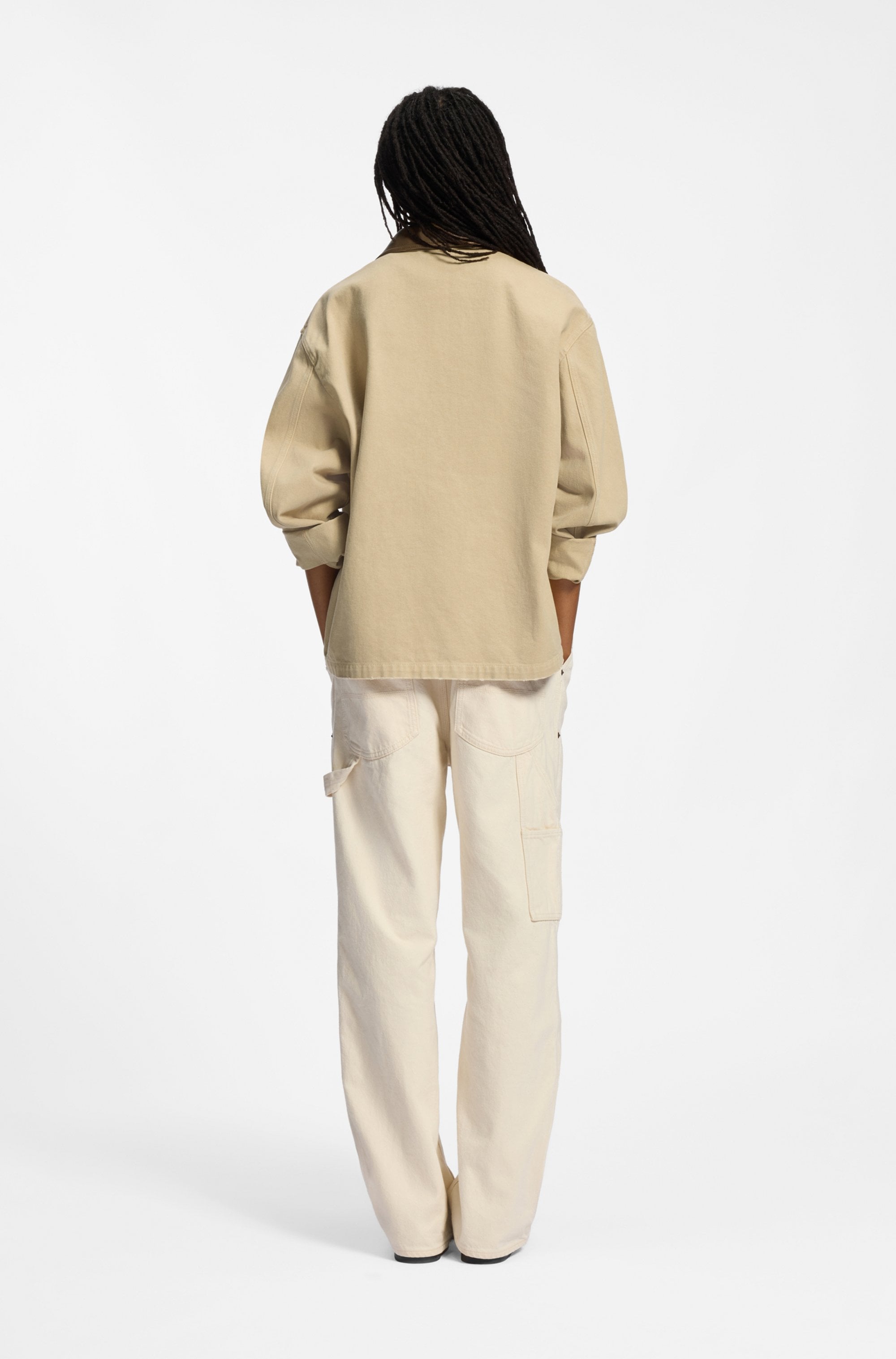 HUGO Hemdjacke »Flimane« mit Kontrastkragen, oversize