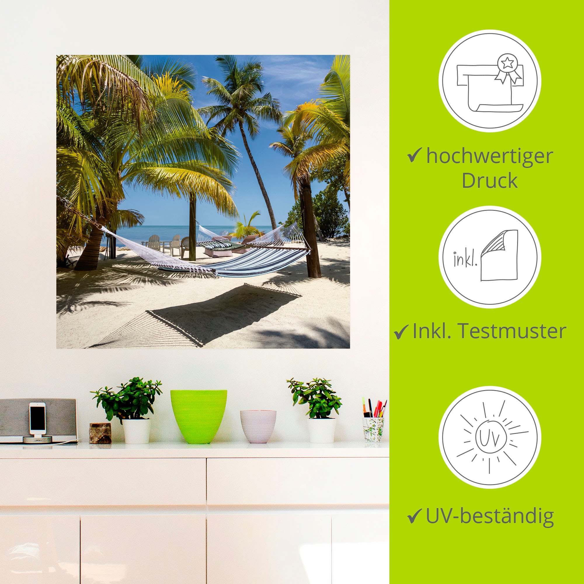 Artland Wandfolie »Florida Keys Strandleben«, Strand, (1 St.), selbstklebend