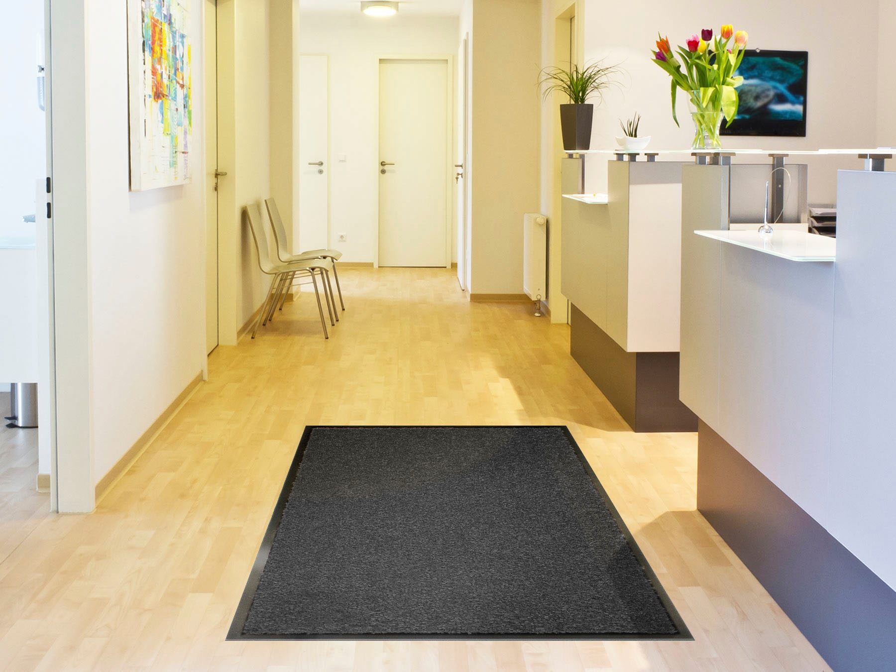 Primaflor-Ideen in Textil Fußmatte »Schmutzfangmatte CLEAN PRO, Made in Belgium«, rechteckig, 8 mm Höhe, Uni-Farben, UV-beständig, strapazierfähig, waschbar