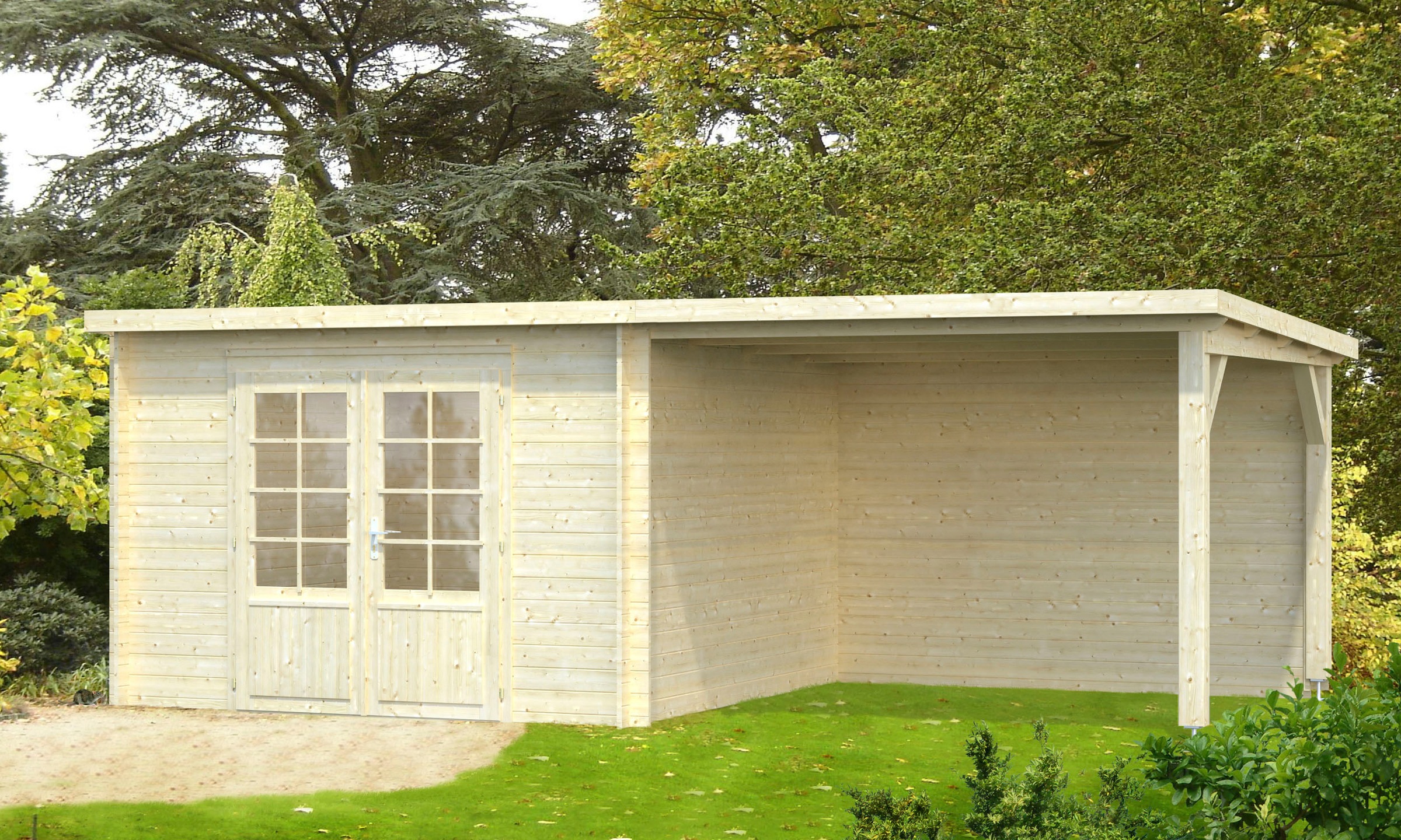 Palmako Gartenhaus »Ella«, (Set), 8,7+8,2 m², mit Anbaudach