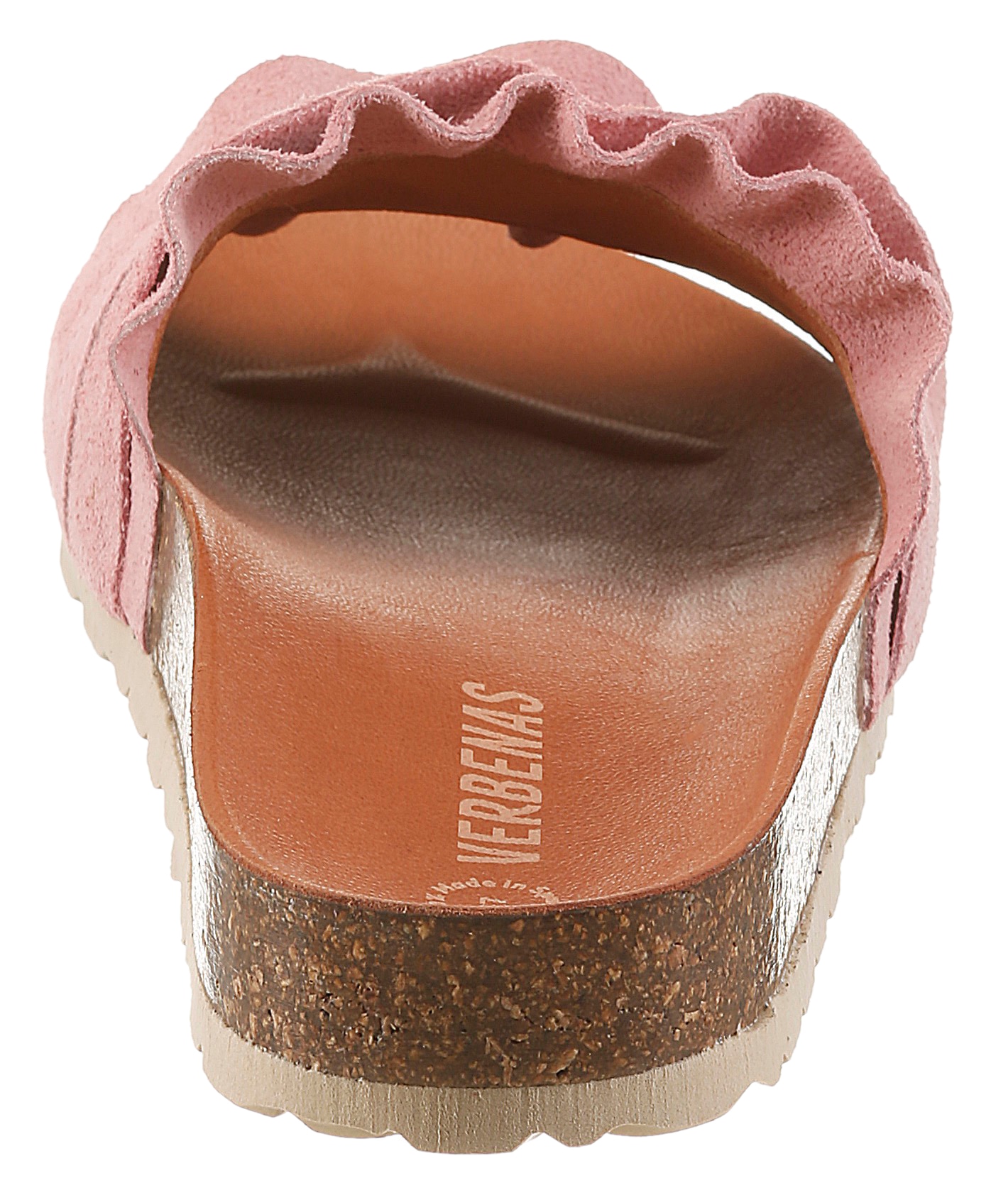 VERBENAS Pantolette »Rocio Roda«  Sommerschuh, Flat mit geschwungenen Laschenstoff