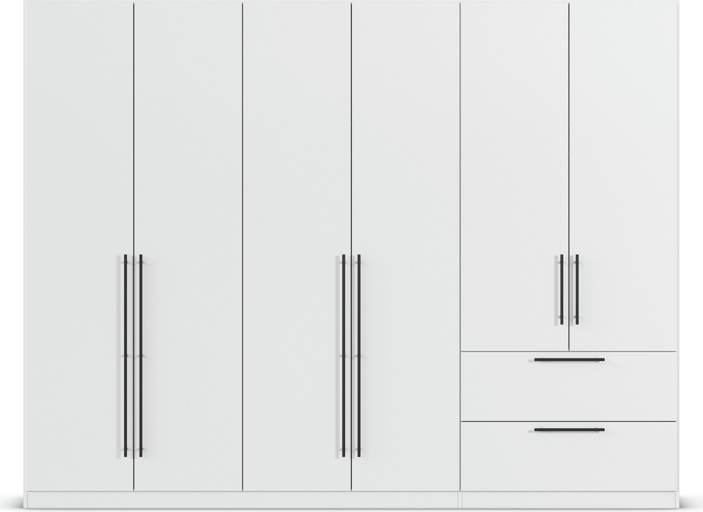 rauch Kleiderschrank »Drehtürenschrank Schrank Garderobe Wäscheschrank Schlafzimmer AVOLA«, (in 3 verschiedenen Ausstattungen BASIC/CLASSIC/PREMIUM), mit hochwertigen Stangengriffen aus Metall in Schwarz MADE IN GERMANY