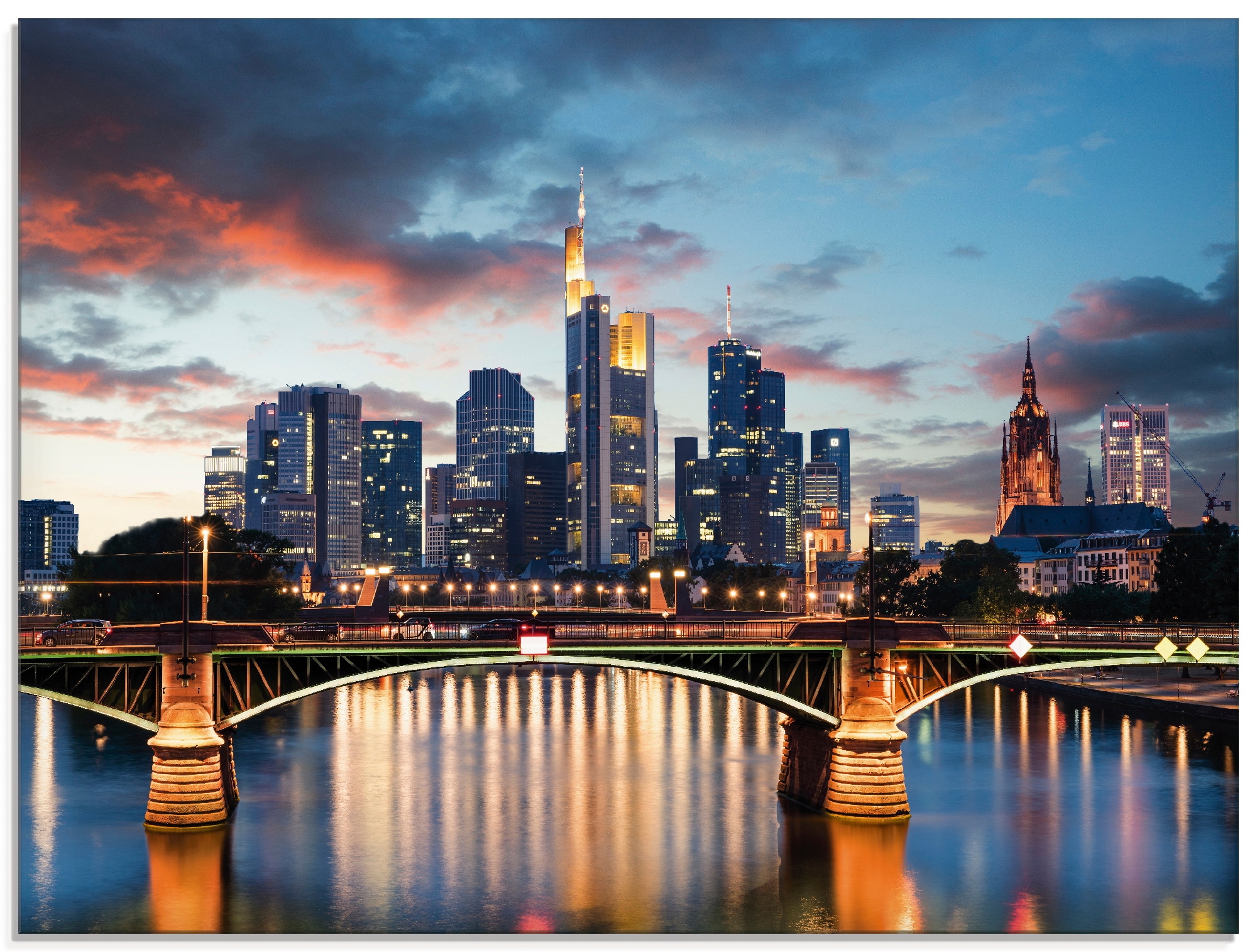 Main »Frankfurt kaufen Deutschland, online Artland II«, Größen in (1 Glasbild verschiedenen Skyline am St.),