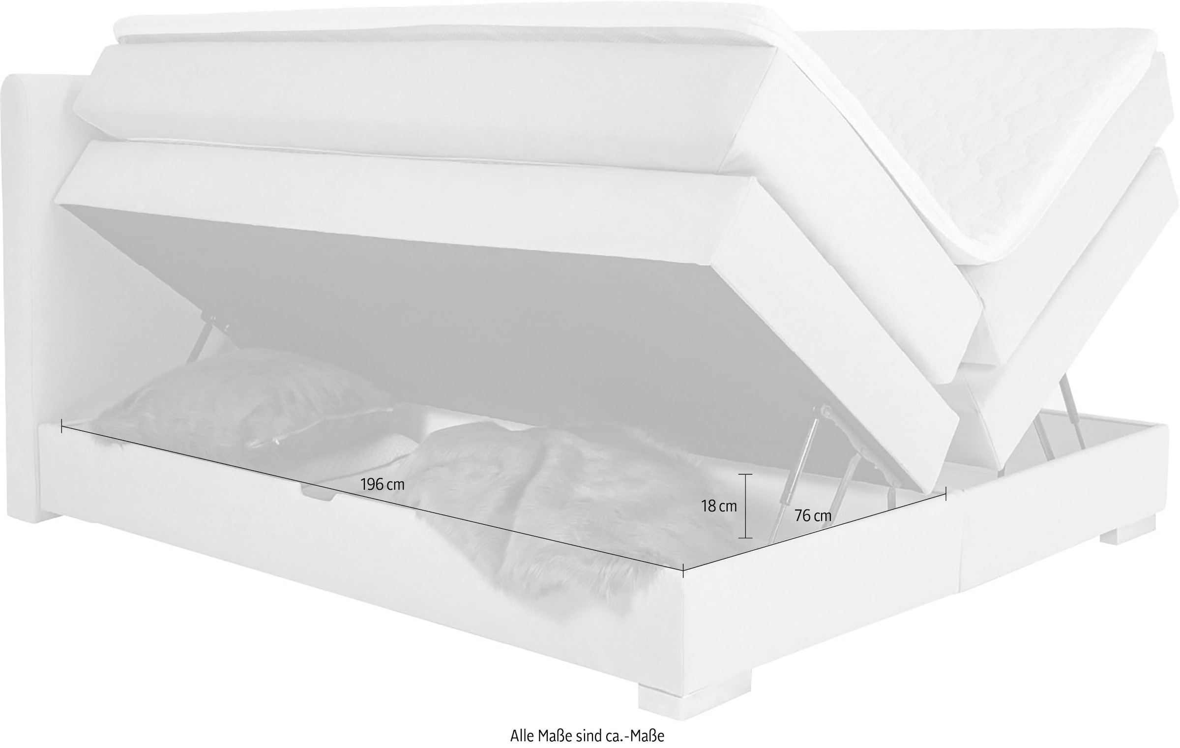 Home affaire Boxspringbett »Juliste inkl. Bettkasten und PUR-Schaum-Topper« erhältlich in den Breite 160, 180 & 200cm