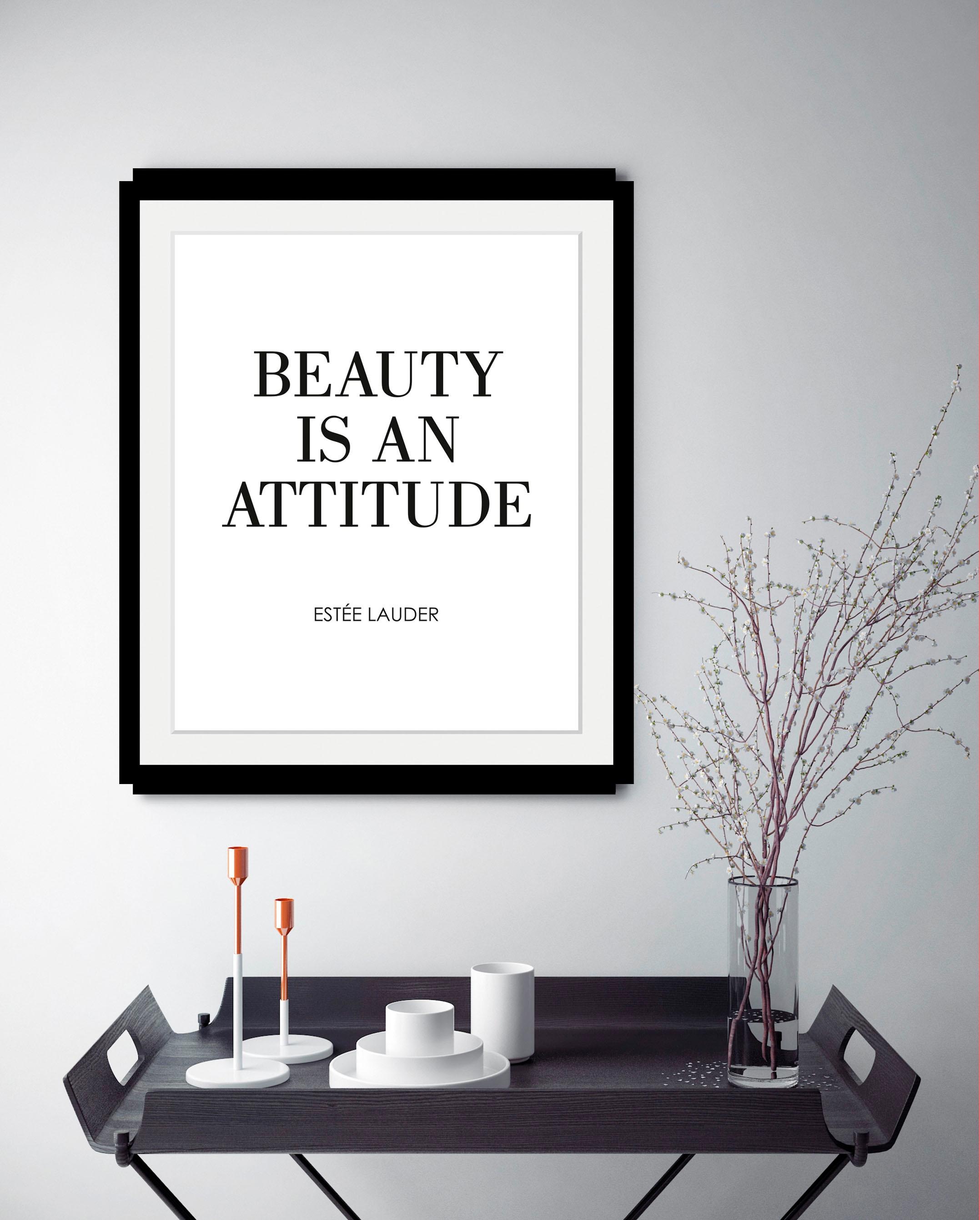 Leonique Bild »Zitat Estée Lauder«, Schwarz-Weiß-Schriftzug-Motivationsbild günstig online kaufen
