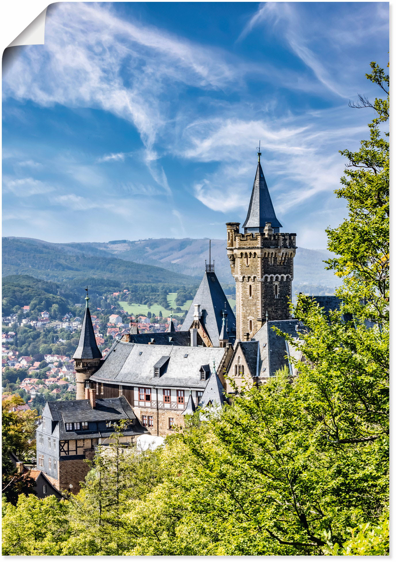 Wandbild »Agnesberg das Schloss Wernigerode«, Deutschland, (1 St.), als Alubild,...