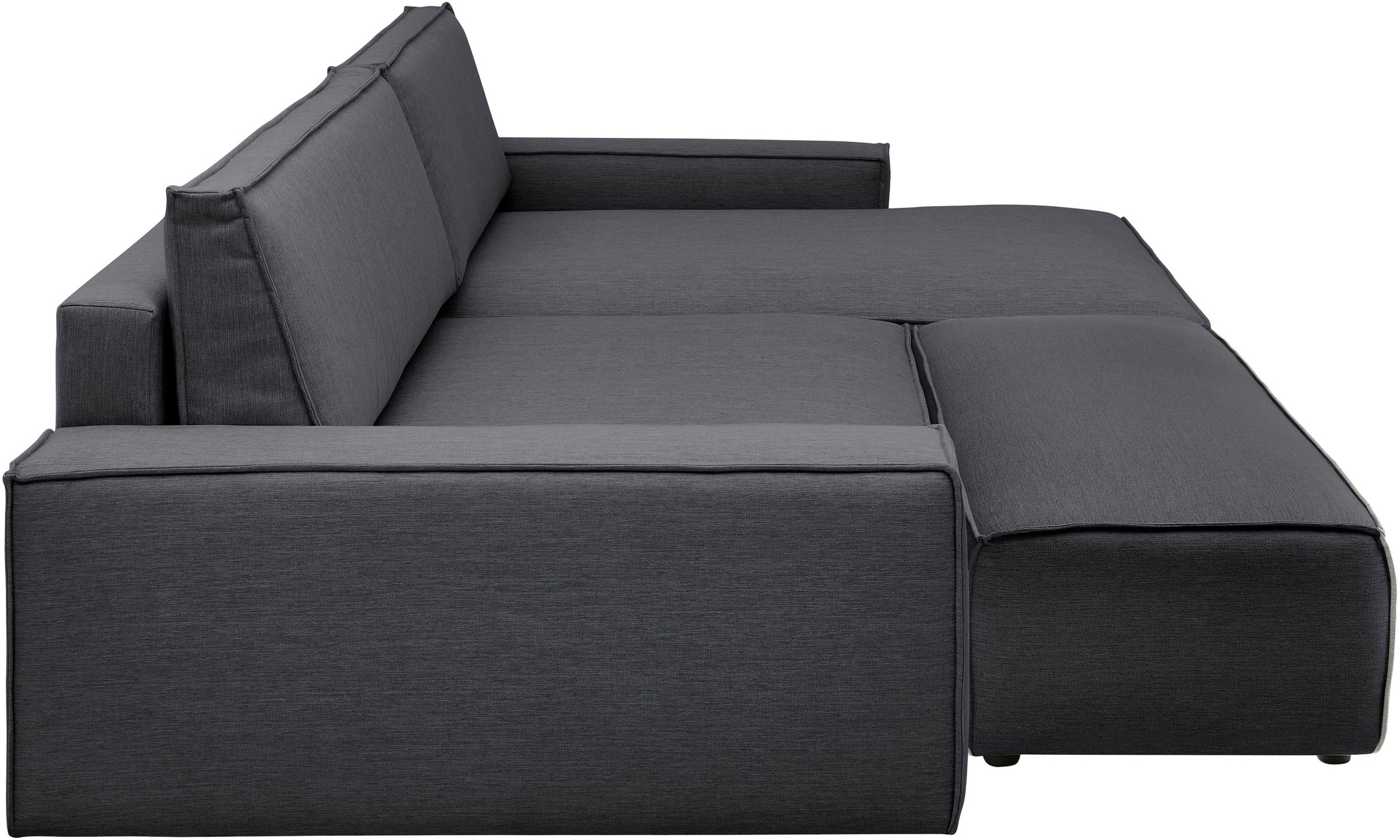 Home affaire Polsterecke »NEU: SHERWOOD XXL tief, L-Form mit Schlaffunktion, Big-Sofa mit Hocker«, (Set, 2 St.), stellbar zum Schlafsofa (Krokodilverbinder), Cord, Leinenoptik