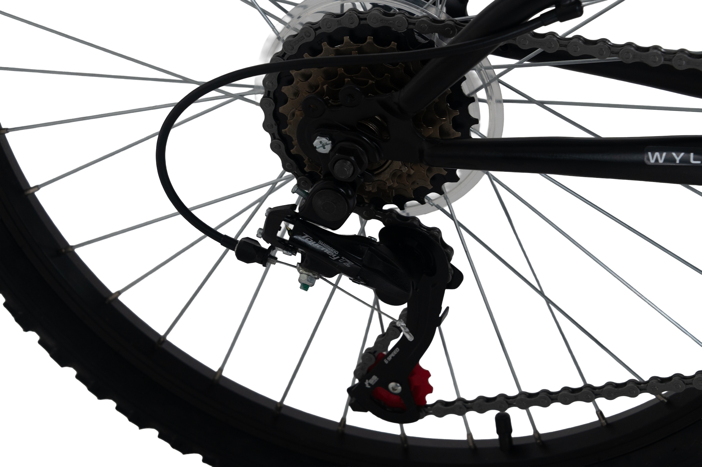 WYLD Jugendfahrrad »WYLD Kinder-Mountainbike Fully 24'' Zodiac rot 18 Gänge RH 38 cm« 18 Gang Shimano Tourney Schaltwerk Kettenschaltung