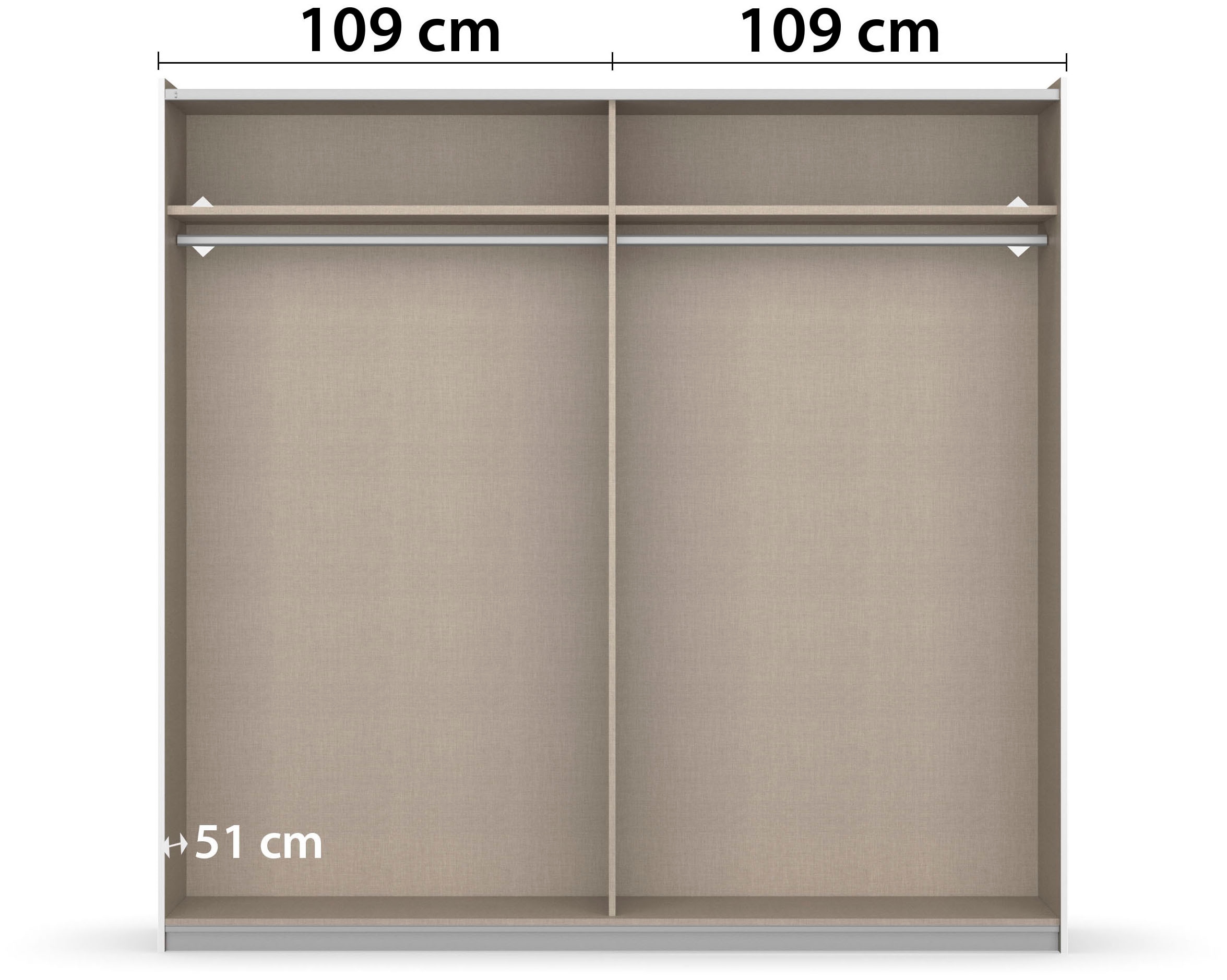 rauch Schwebetürenschrank »Kleiderschrank Drehtürenschrank Schrank Garderobe KRONACH TOPSELLER«, mit Spiegel und viel Stauraum, Metallgriffleisten, MADE IN GERMANY