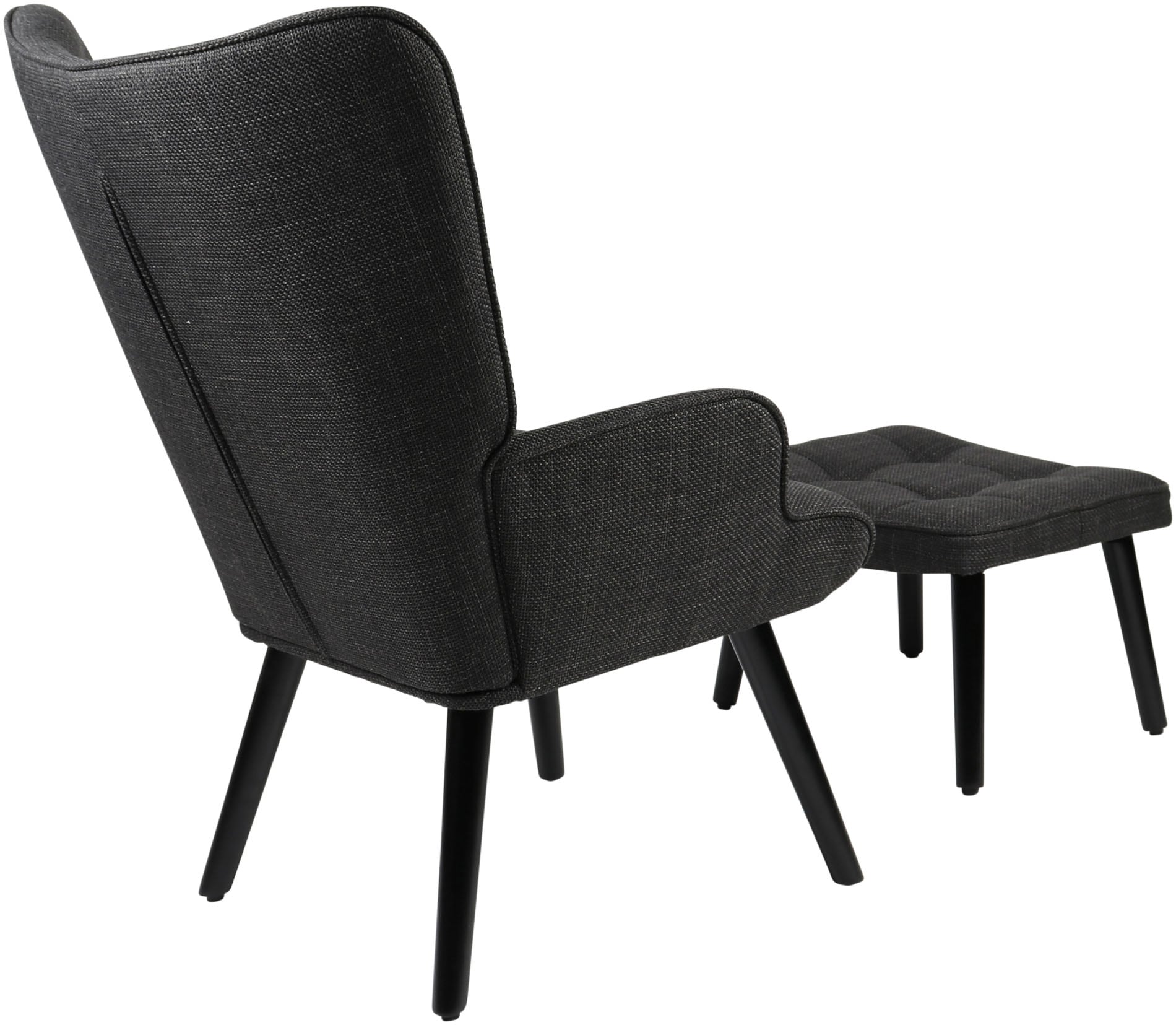 HELA Loungesessel »PAROS«, (Set, 2 St., Sessel mit Hocker), Sessel mit Hocker;Loungesessel;4-Fuß Massiv;Webstoff;Armlehnen