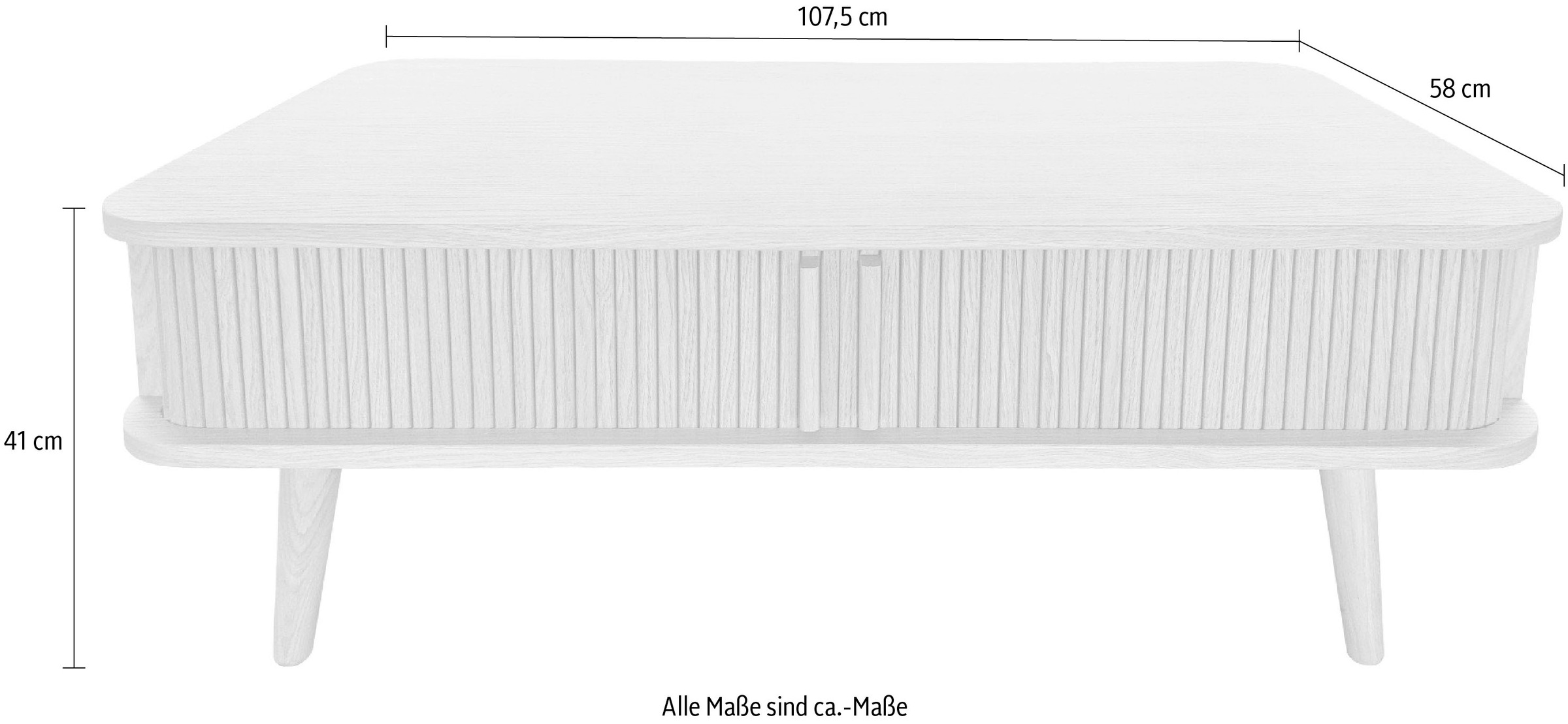 Woodman Couchtisch »Rove«, besonderes Design, teilmassiv, Breite 107 cm