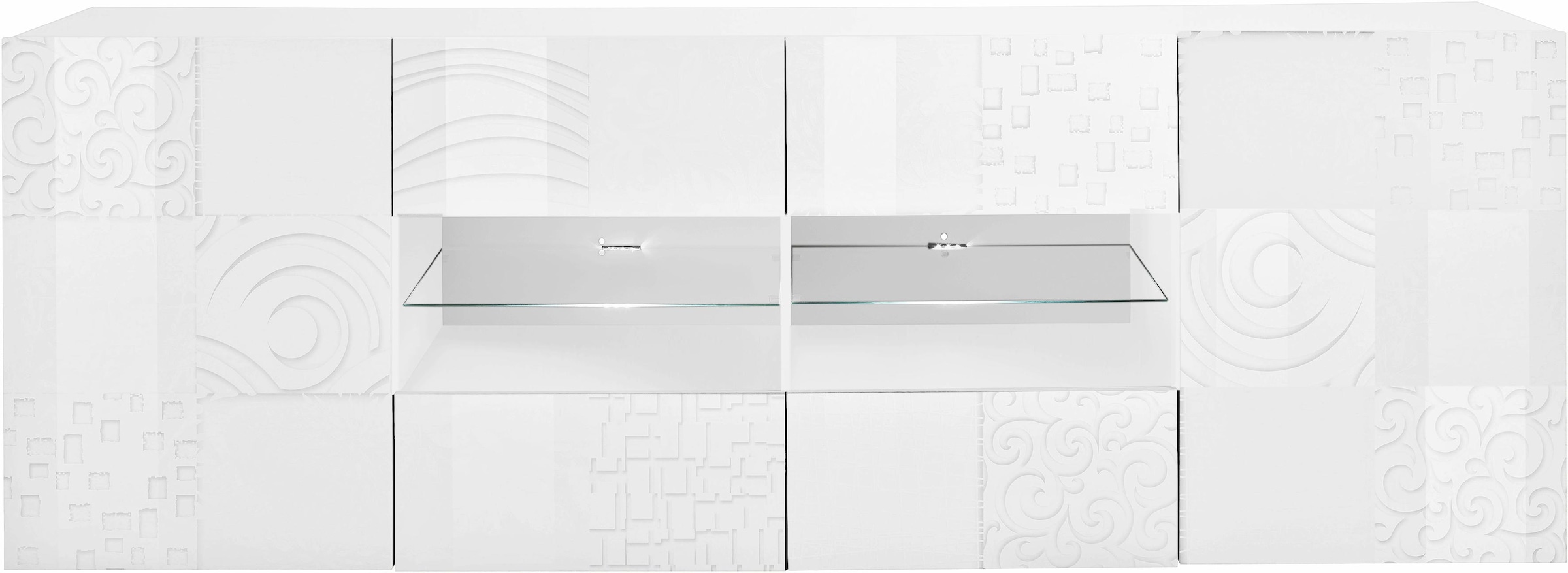 INOSIGN Sideboard »Miro«, Breite 241 cm mit dekorativem Siebdruck
