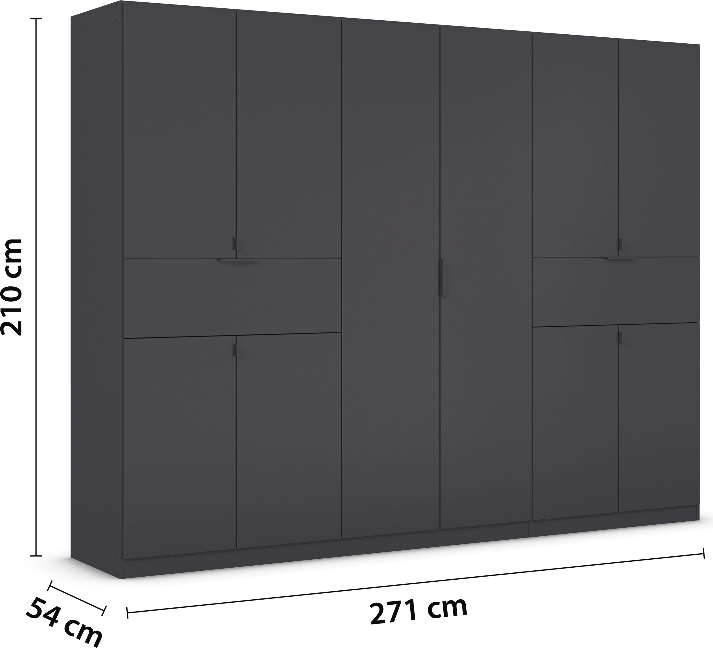 rauch Drehtürenschrank »Kleiderschrank Schrank Garderobe Wäscheschrank TICAO«, (Schubladen in der Höhe variabel positionierbar), mit 2 geräumigen Schubladen, viel Stauraum MADE IN GERMANY