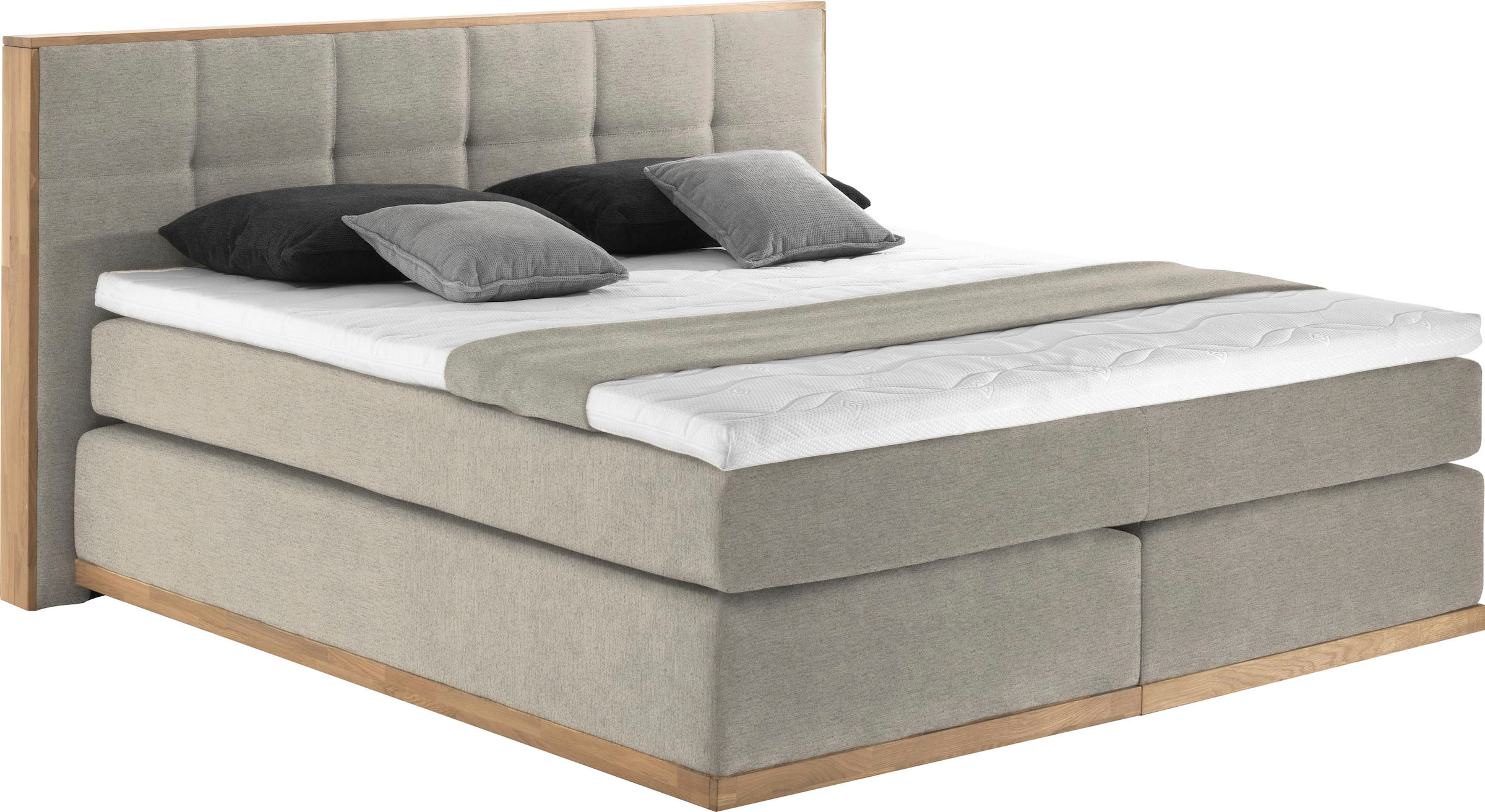 Places of Style Boxspringbett Vinton, aus massiver Eiche, verschiedene Härt günstig online kaufen