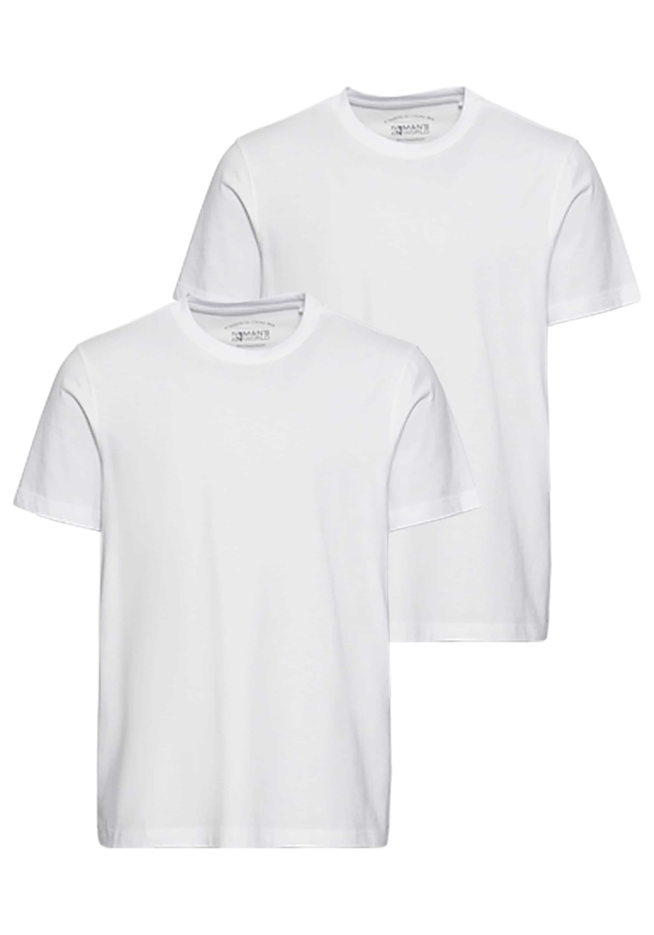 Man's World Rundhalsshirt, (Packung, 2 tlg., 2er Pack), Kurzarm, unifarben, Rundhals, aus Baumwolle