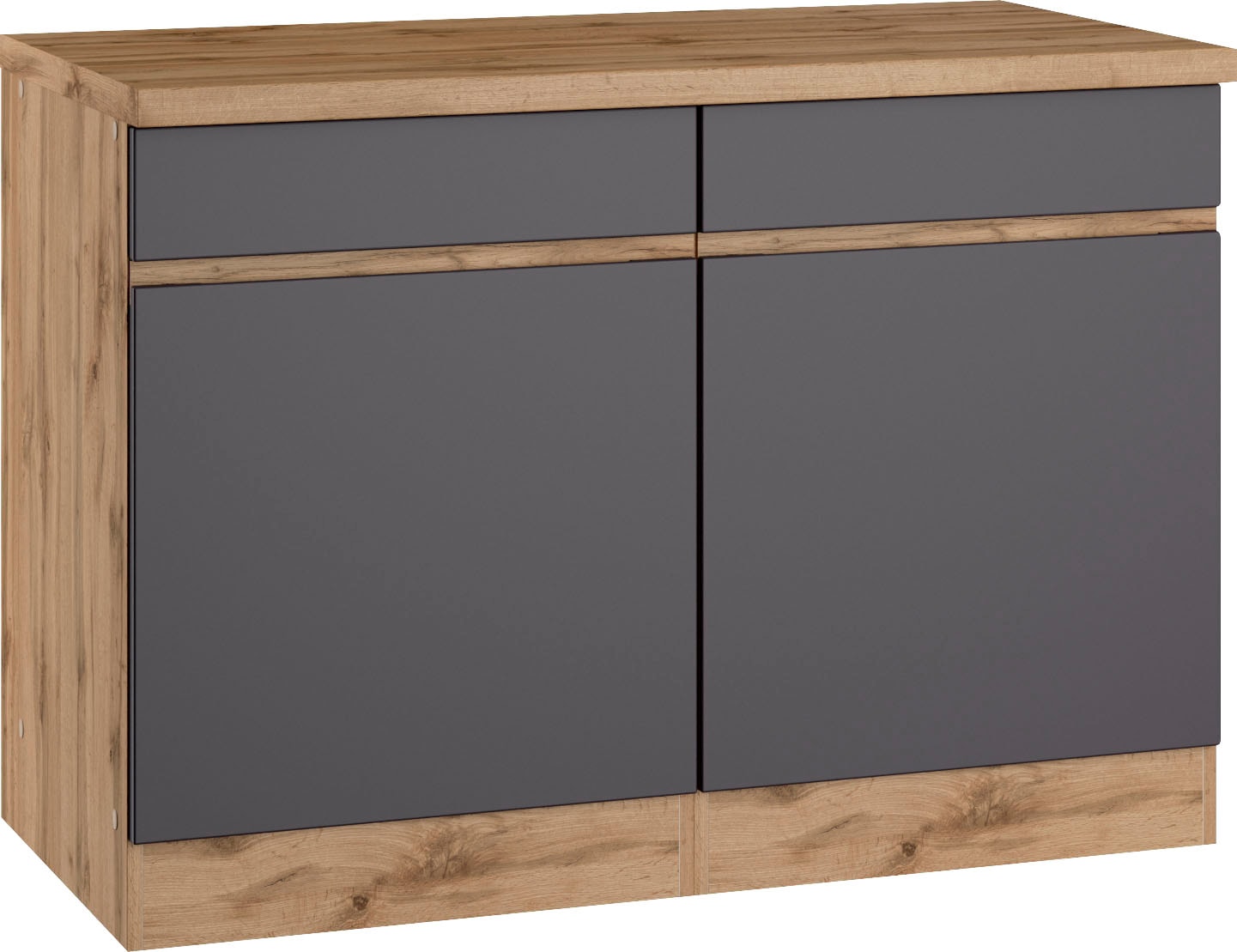 KOCHSTATION Unterschrank »KS-Riesa« Breite 120 cm, MDF-Fronten