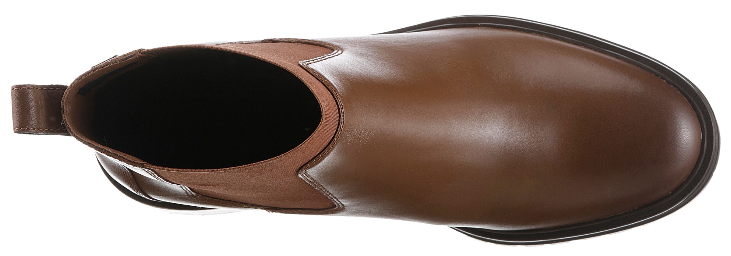 Tommy Hilfiger Chelseaboots »FLAG MID HEEL LEATHER CHELSEA«, Blockabsatz, Stiefelette, Schlupfboots mit seitlicher Logoflag