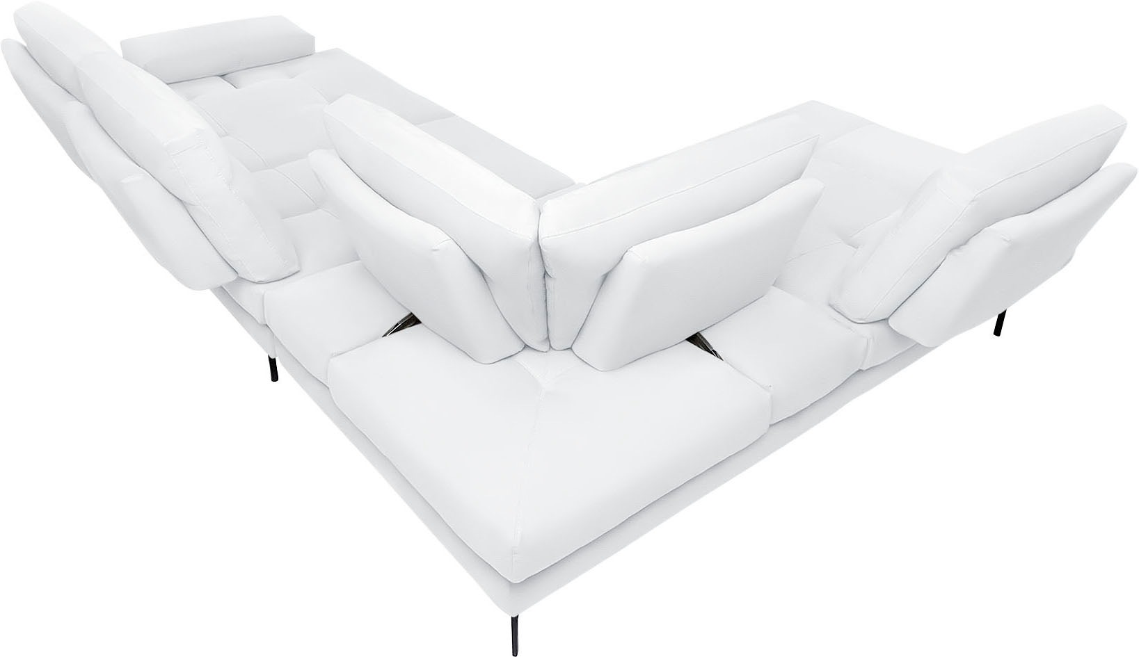 CALIA ITALIA Ecksofa »Toby Wing, L-Form, Designsofa mit sensationellem Sitzkomfort«, Sitztiefenverstellung, funktionale Ecke, Füße in schwarz matt
