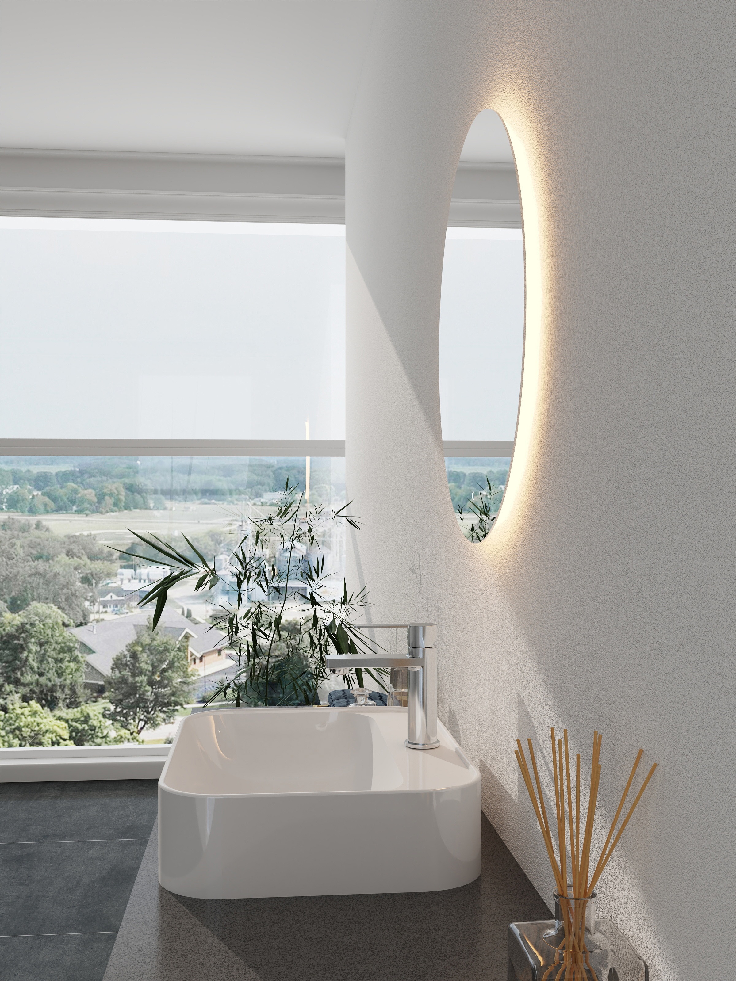 welltime LED-Lichtspiegel »Toledo rund, Spiegel mit LED Beleuchtung, Badspiegel«, mit Anti-Fog Beschichtung