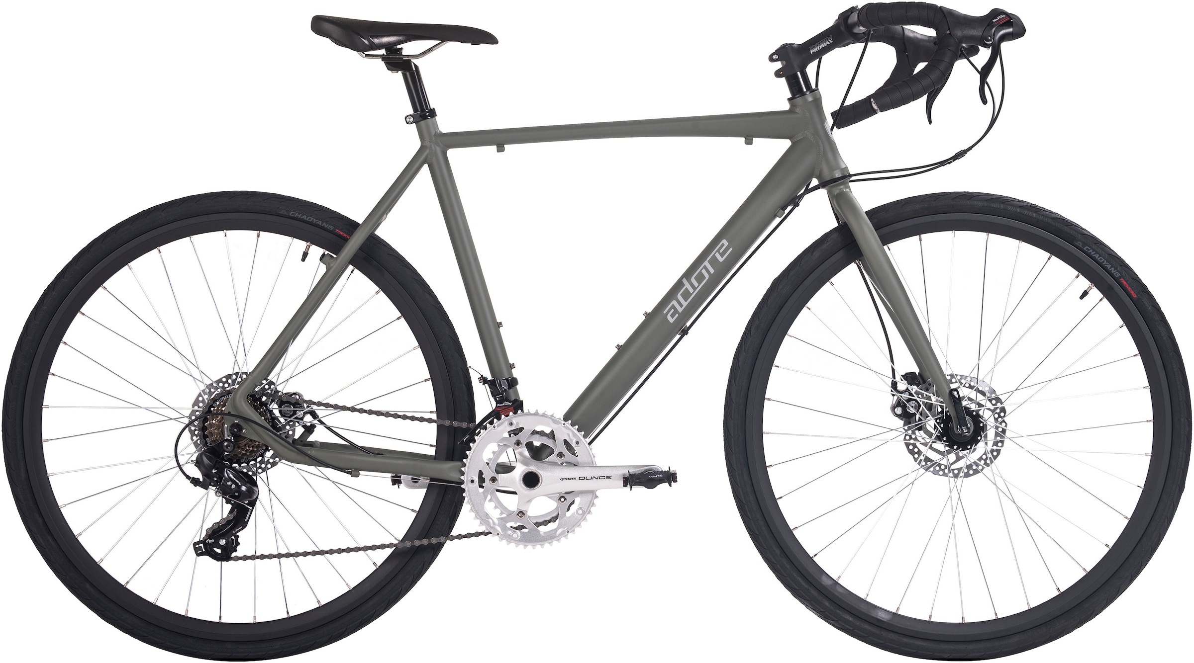 Adore Gravelbike »Gravelbike Rennrad 28'' G3006 grau RH 56 cm Adore«, 14 Gang, Shimano, Tourney Schaltwerk, Kettenschaltung