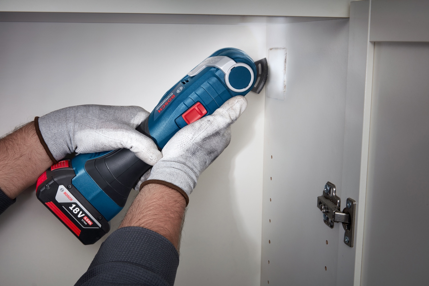 Bosch Professional Multischleifer »»GOP 18V-34««, Starlock Tauchsägeblätter+Zubehör in L-BOXX, ohne Akku und Ladegerät