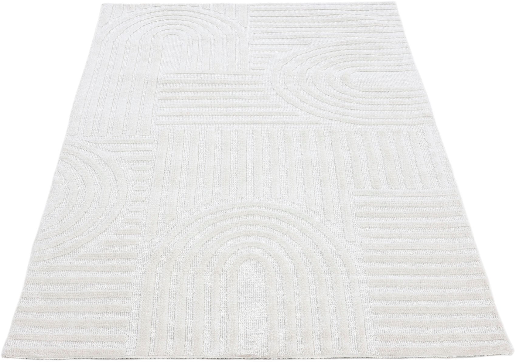 carpetfine Teppich »Holly 4 - Soft Touch Microfaser Teppich«, rechteckig,  Boho Scandi, weiche dichte getuftete Hoch-Tief-Struktur, Wohnzimmer bequem  und schnell bestellen