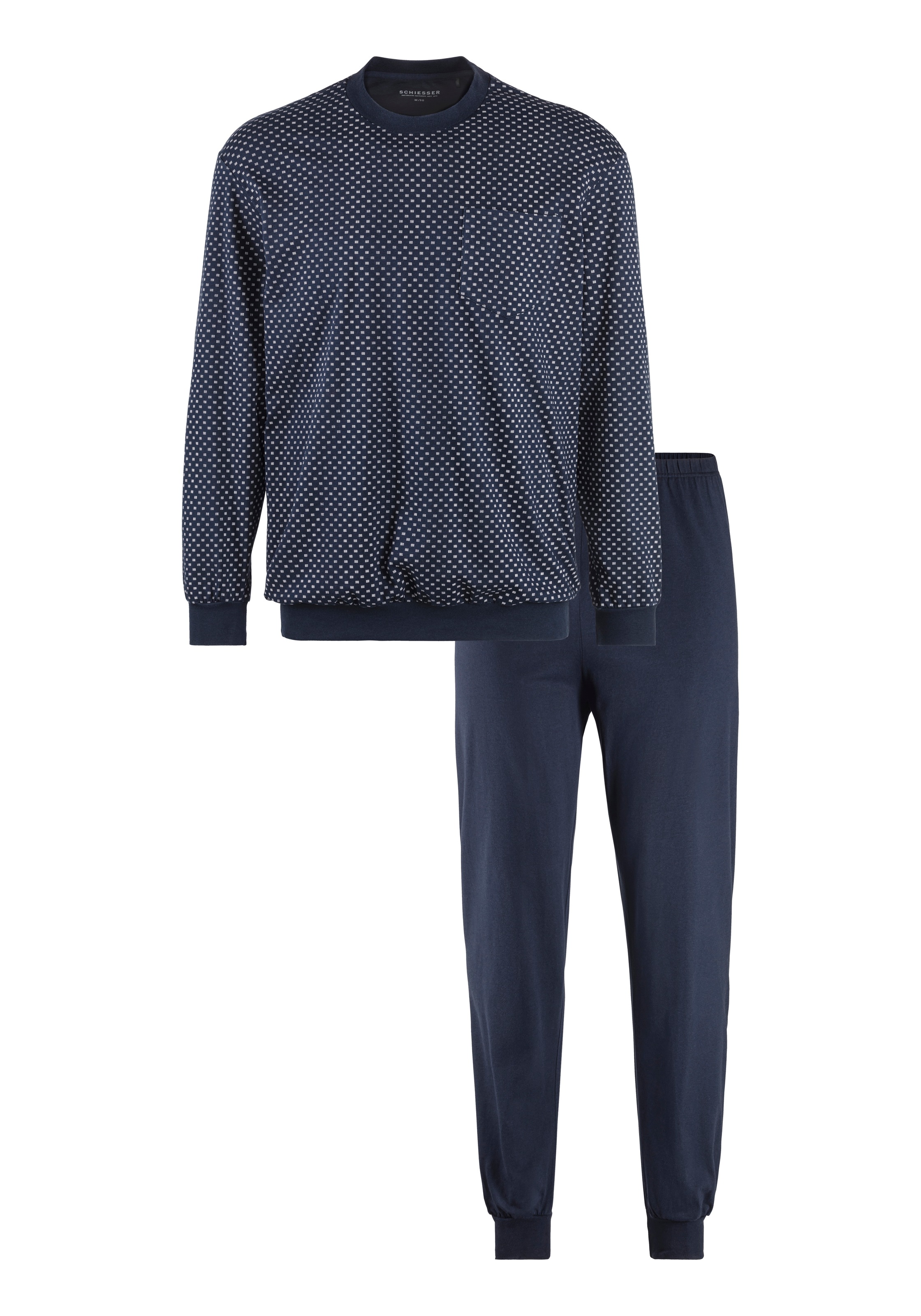 Schiesser Pyjama »"Dark Sapphire"«, (2 tlg.), mit Brusttasche, weiche Single-Jersey-Qualität, auch in großen Größen