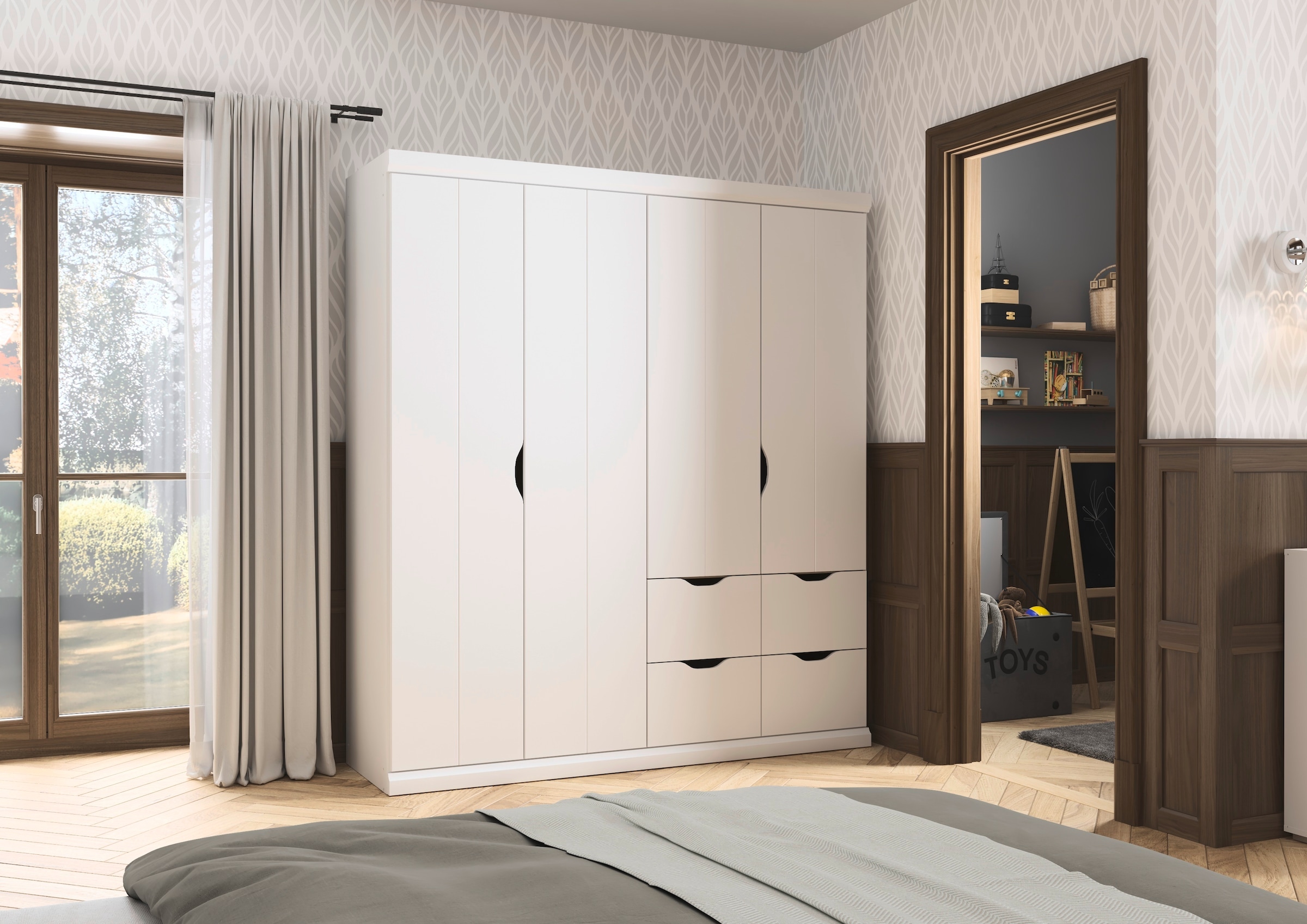 rauch Kleiderschrank »Marlene«, (in 3 verschiedenen Ausstattungen BASIC/CLASSIC/PREMIUM), in 3 Breiten 91/136/181 cm im Landhaus-Stil MADE IN GERMANY