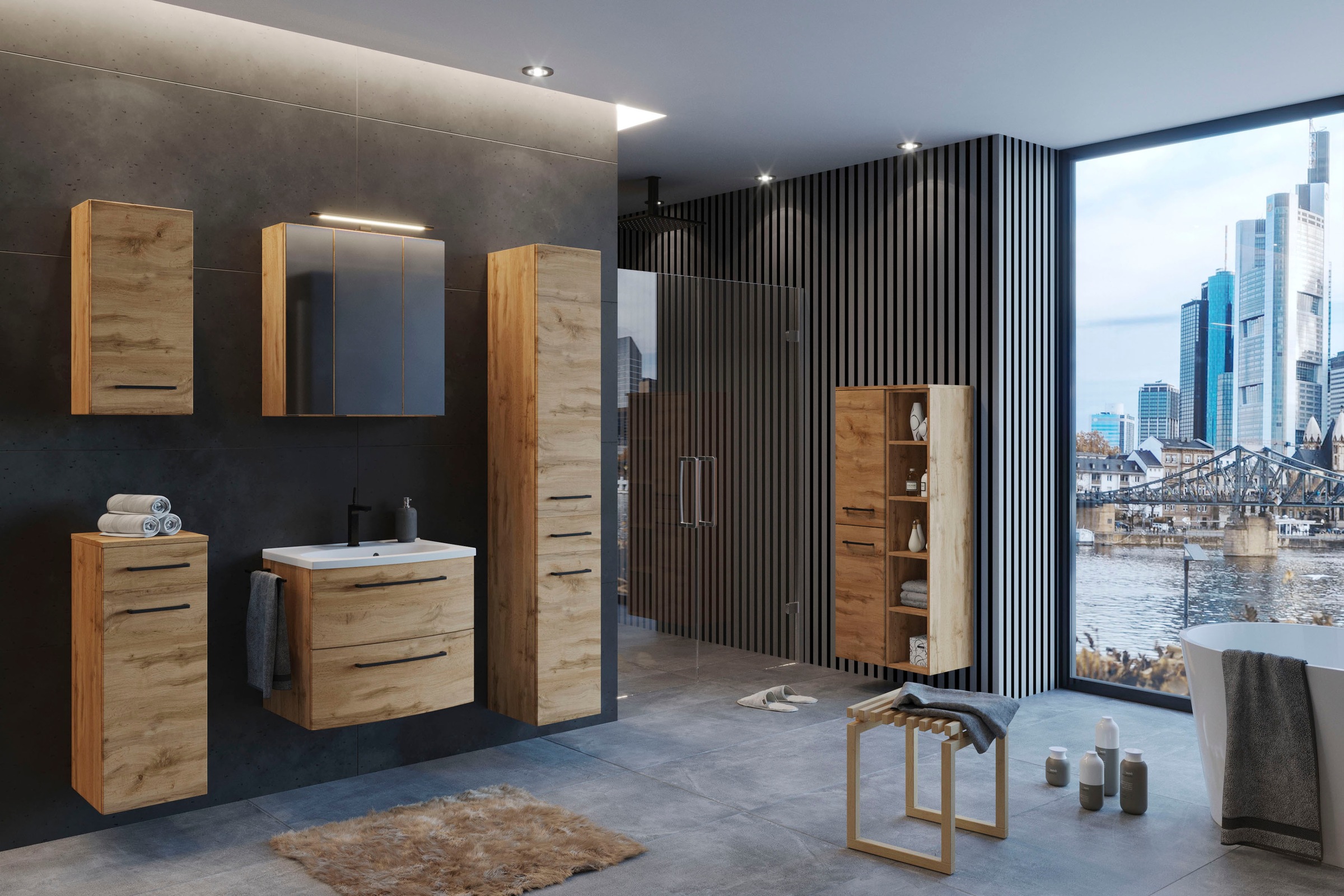 welltime Badmöbel-Set »Chicago« 3 Stk. tlg. günstig online kaufen