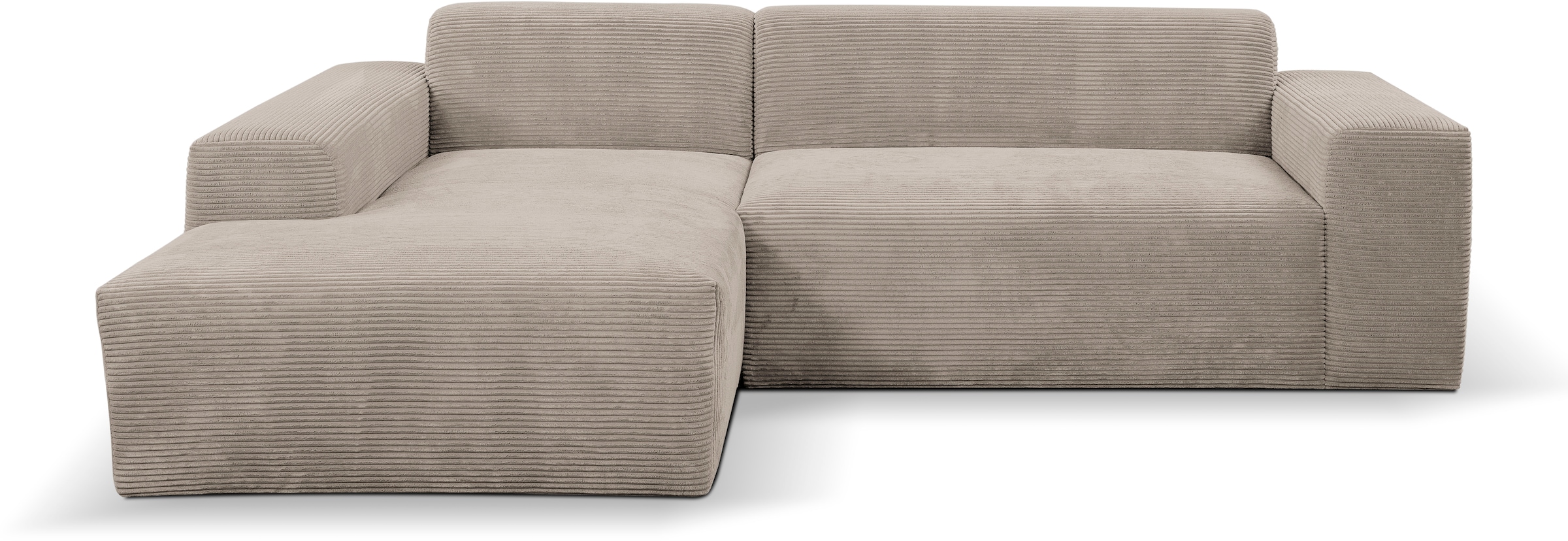 WERK2 Ecksofa »Zeus-L modern und zeitlos, Breite 253cm, bequemes Sofa«, Curvy Trend Ecksofa mit urbaner Optik