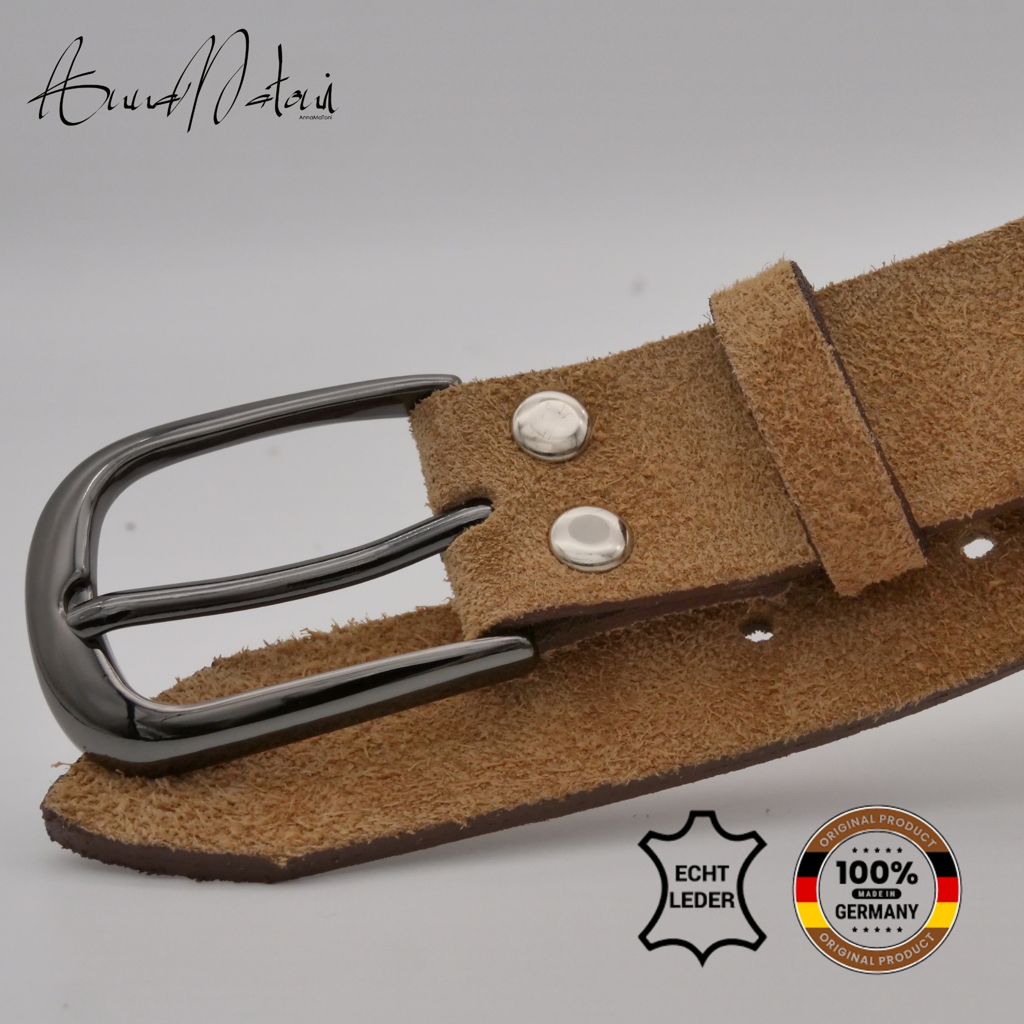 AnnaMatoni Ledergürtel »AnnaMatoni Damen Ledergürtel in hochwertigem Velour Leder 3cm«